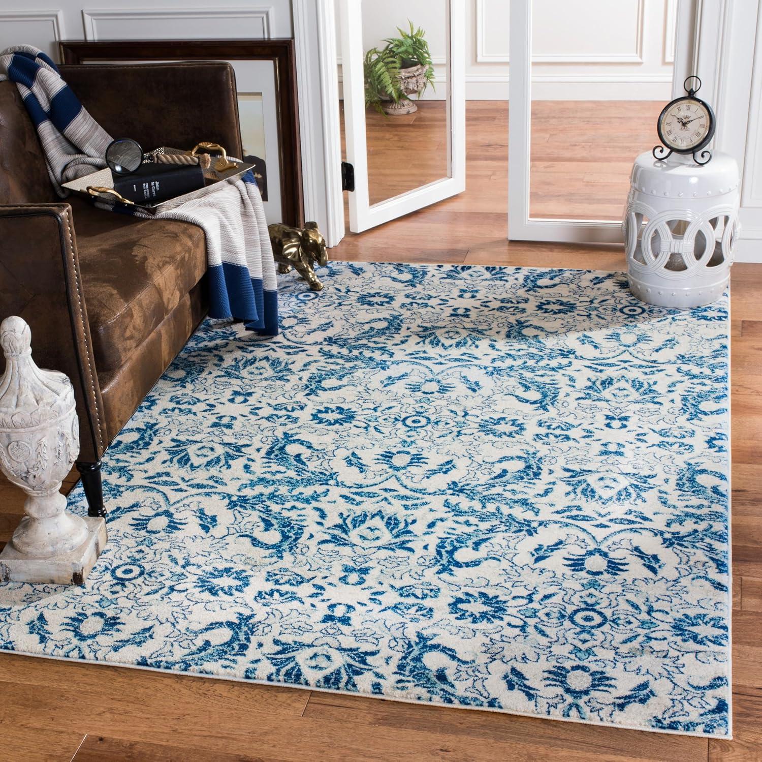 Evoke EVK238 Power Loomed Area Rug - Ivory/Gold - 6'7"x9' - Safavieh.