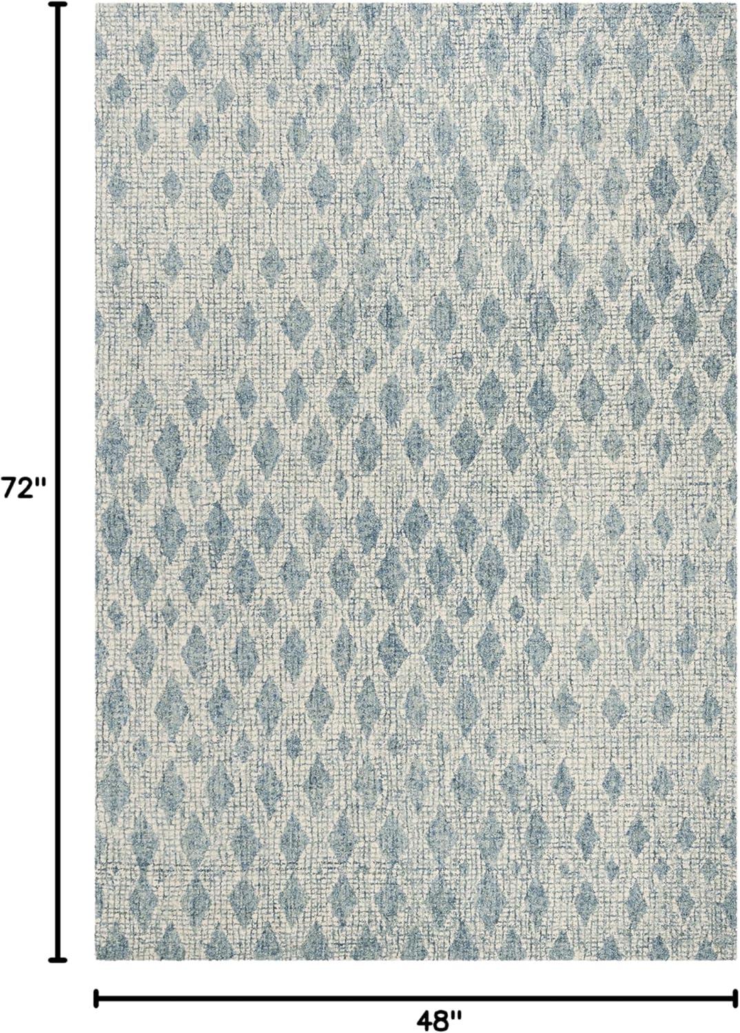 Abstract ABT206 Hand Tufted Area Rug - Ivory/Blue - 4'x6' - Safavieh.