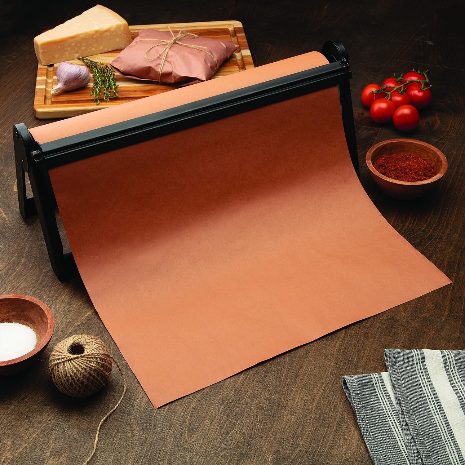 Black Aluminum Butcher Paper Holder with Cutter Dispenser