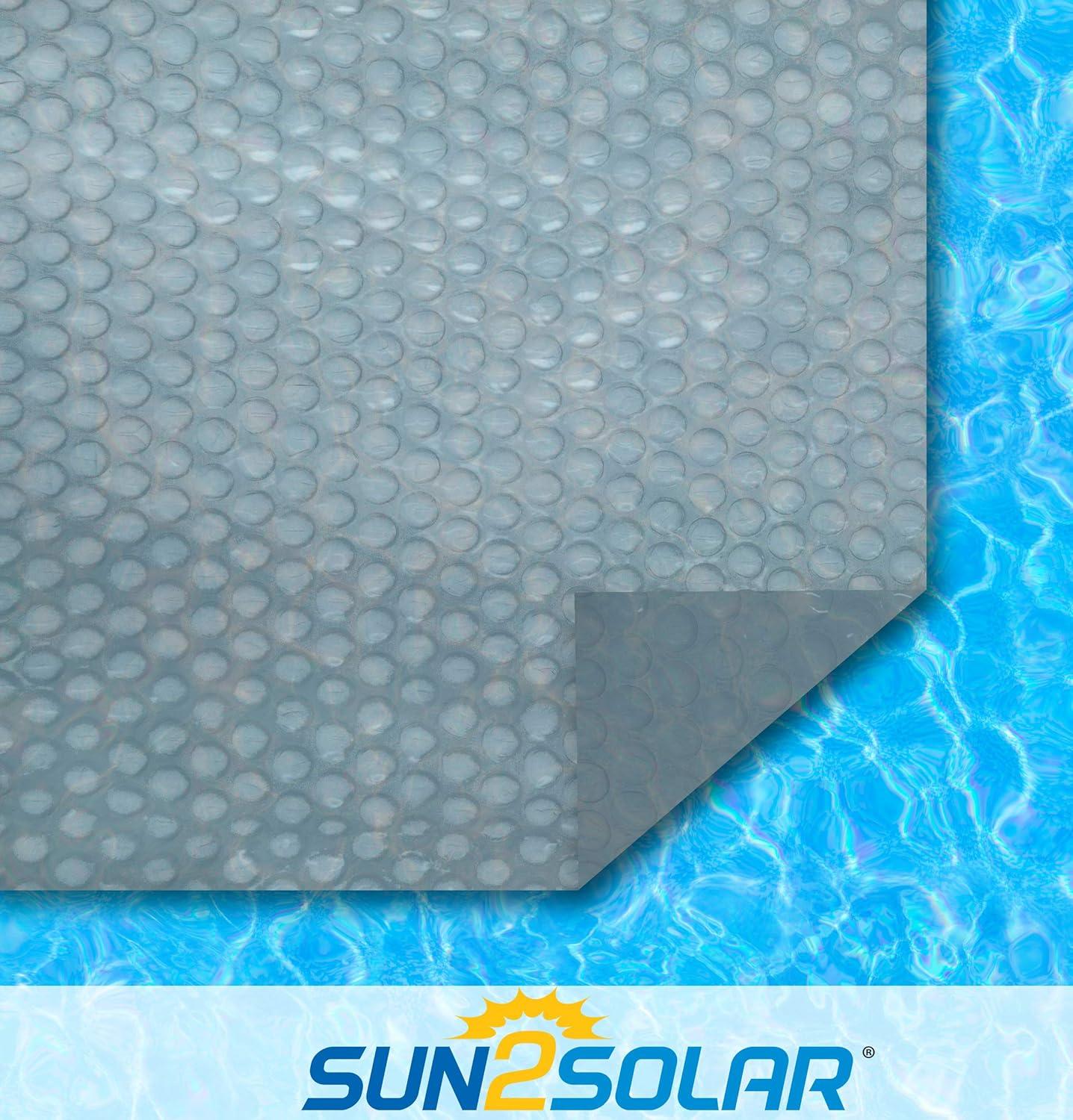 Sun2Solar Rectangle 1200 Series Clear Swimming Pool Solar Pool Cover, 16' x 36'