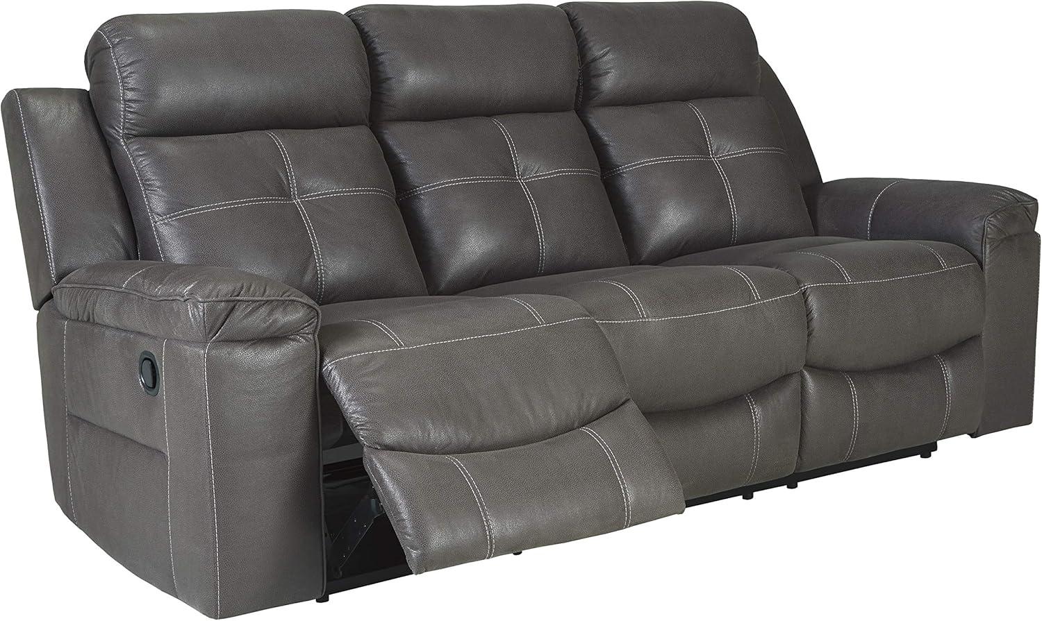 Jesolo Dark Gray Faux Leather Manual Reclining Sofa