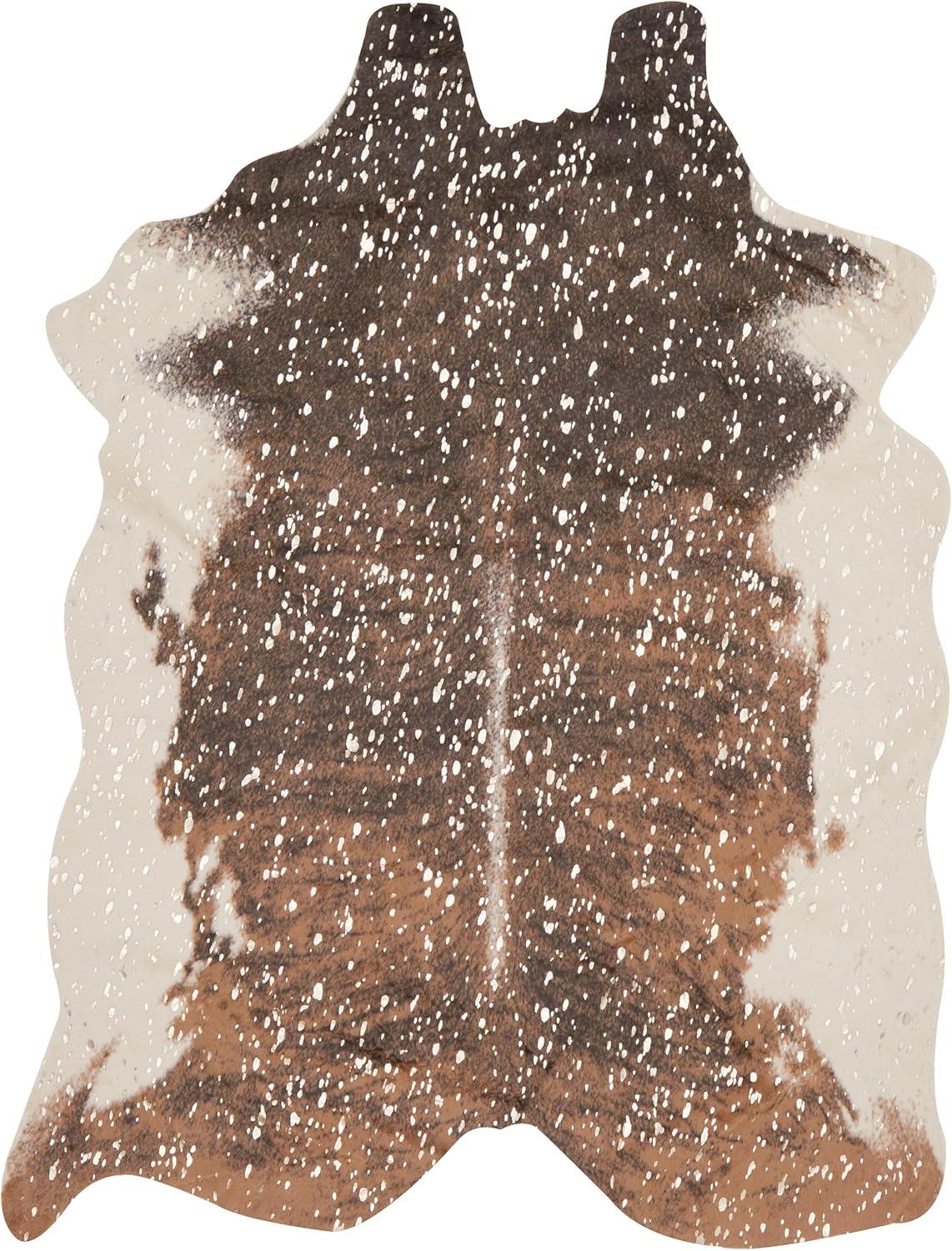 Loloi II Bryce Faux Cowhide Walnut / Champagne Area Rug