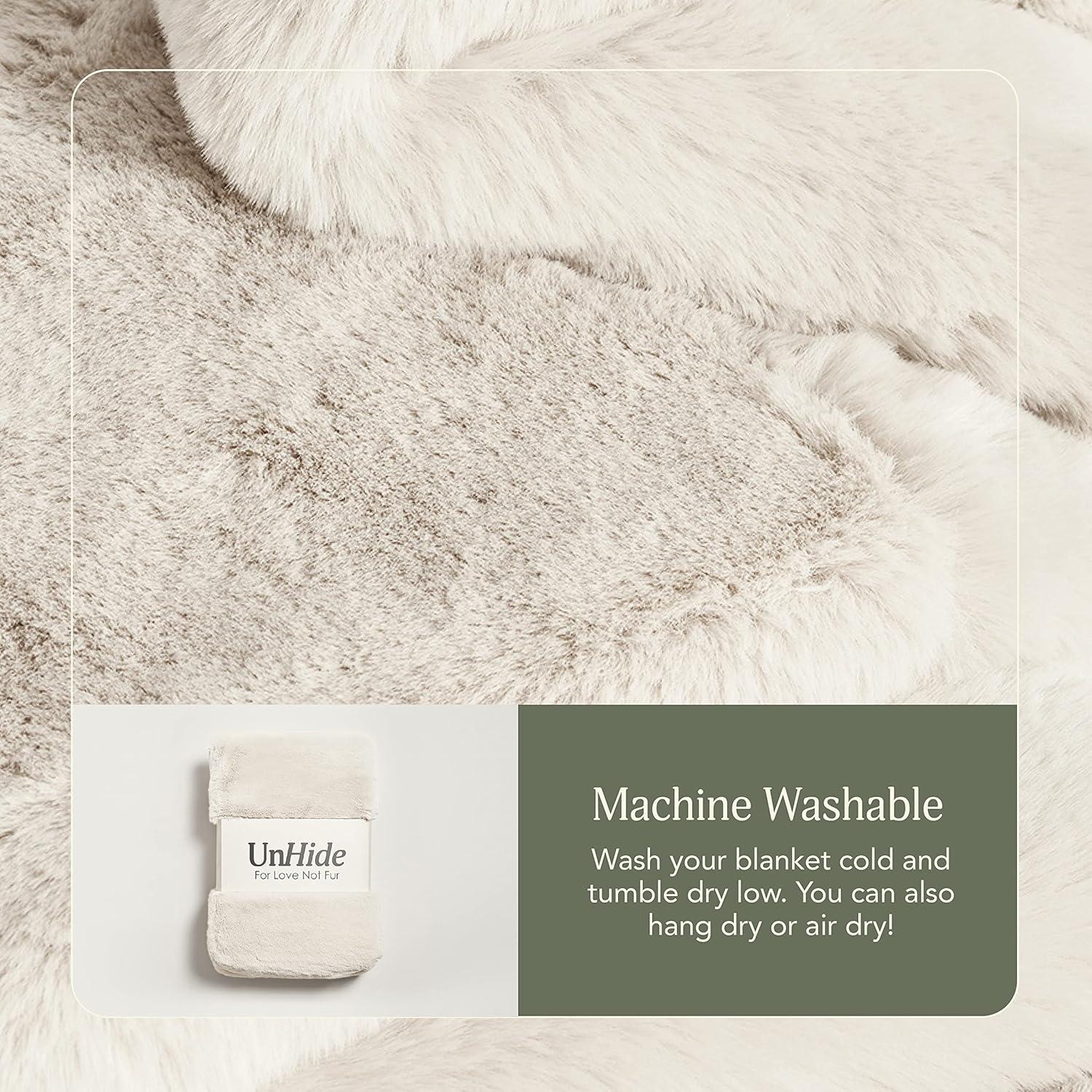 Modern Lightweight Faux Fur Baby Throw Blanket, 60" x 80", Animal Theme