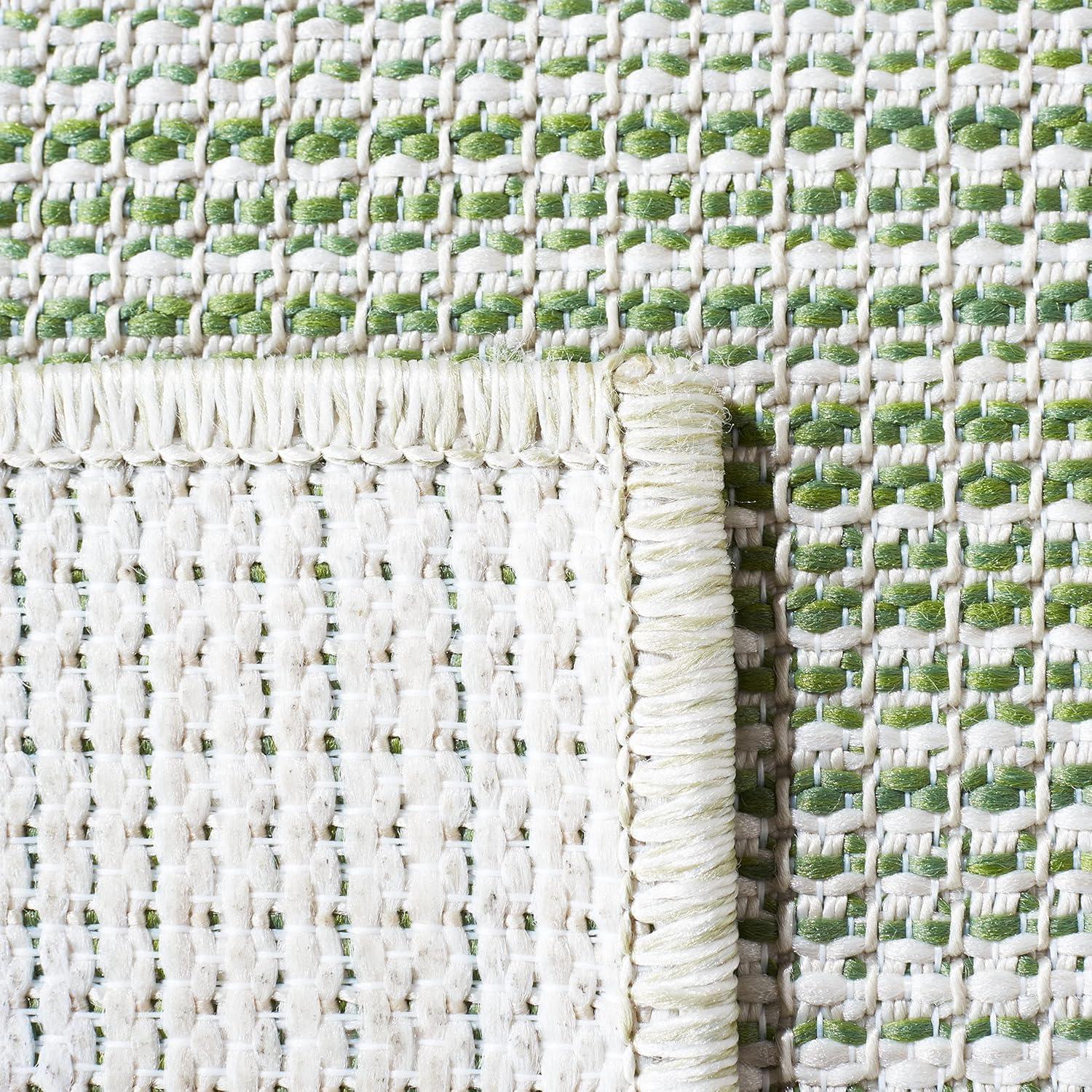 Hampton HTN231 Power Loomed Indoor/Outdoor Area Rug - Olive Green/Ivory - 8'9"x11'9" - Safavieh.