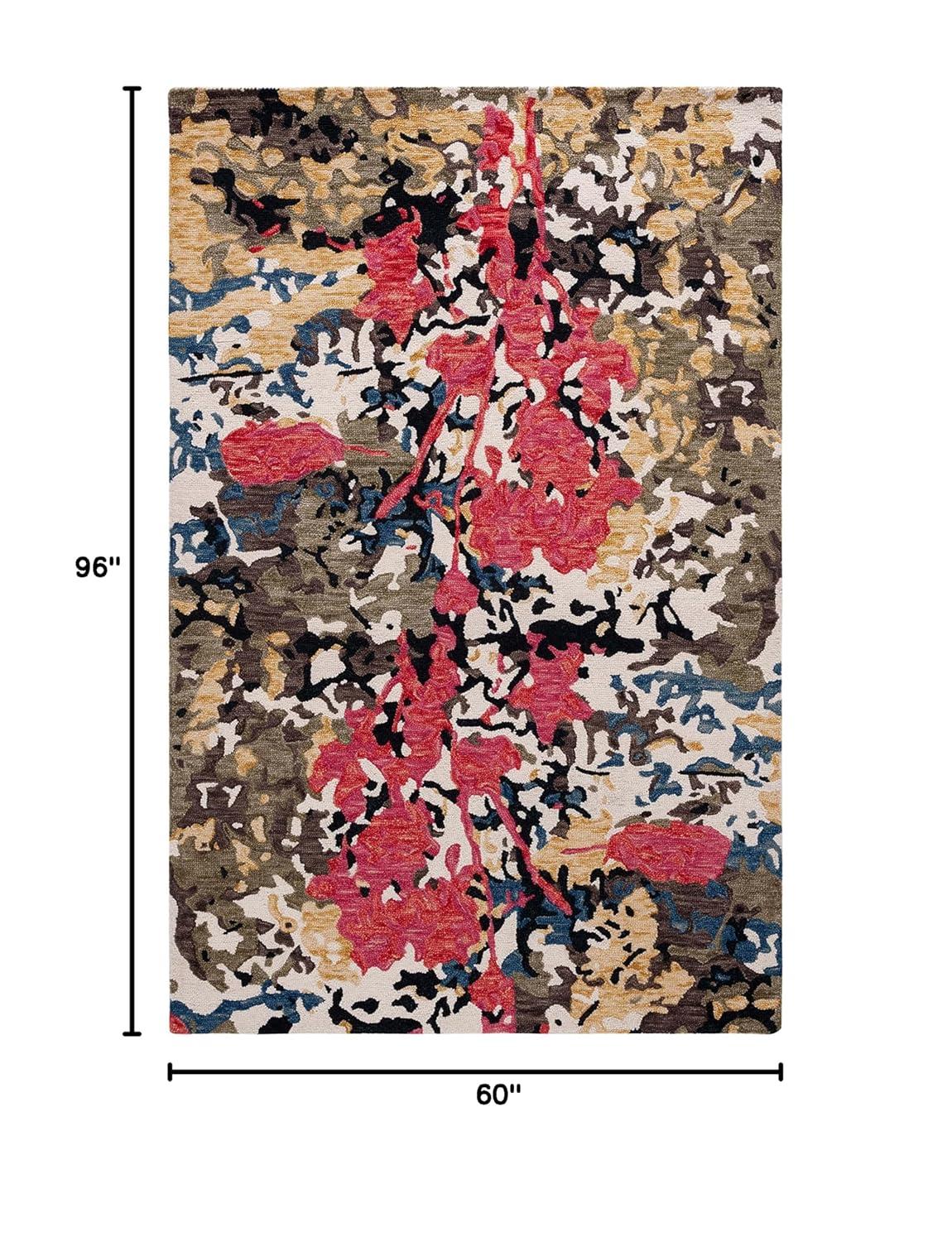 SAFAVIEH Blossom Yazmin Abstract Area Rug, Green/Ivory, 5' x 8'