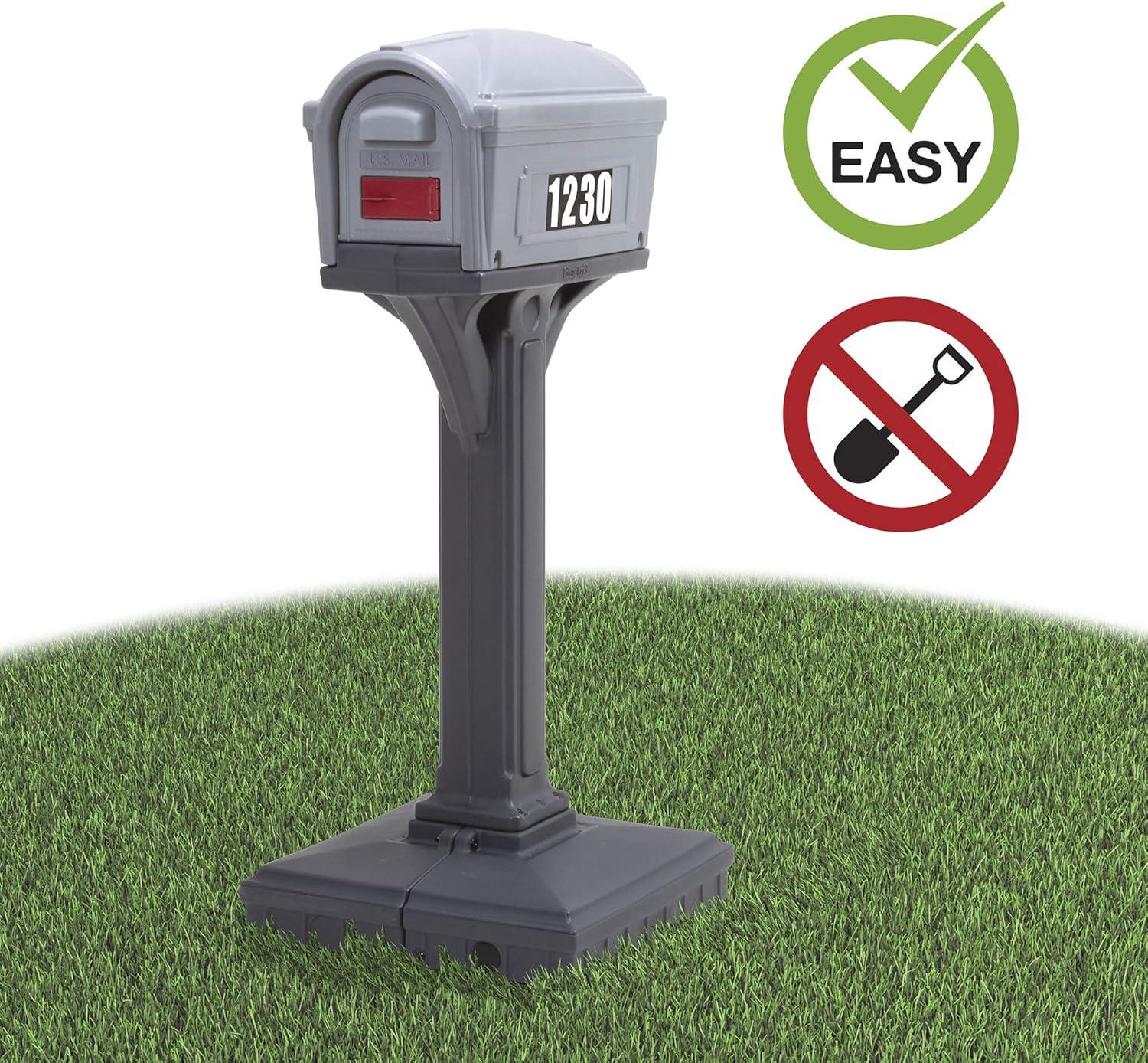 Simplay3 Dig-Free Easy Up Classic Mailbox and Post Combination, Black