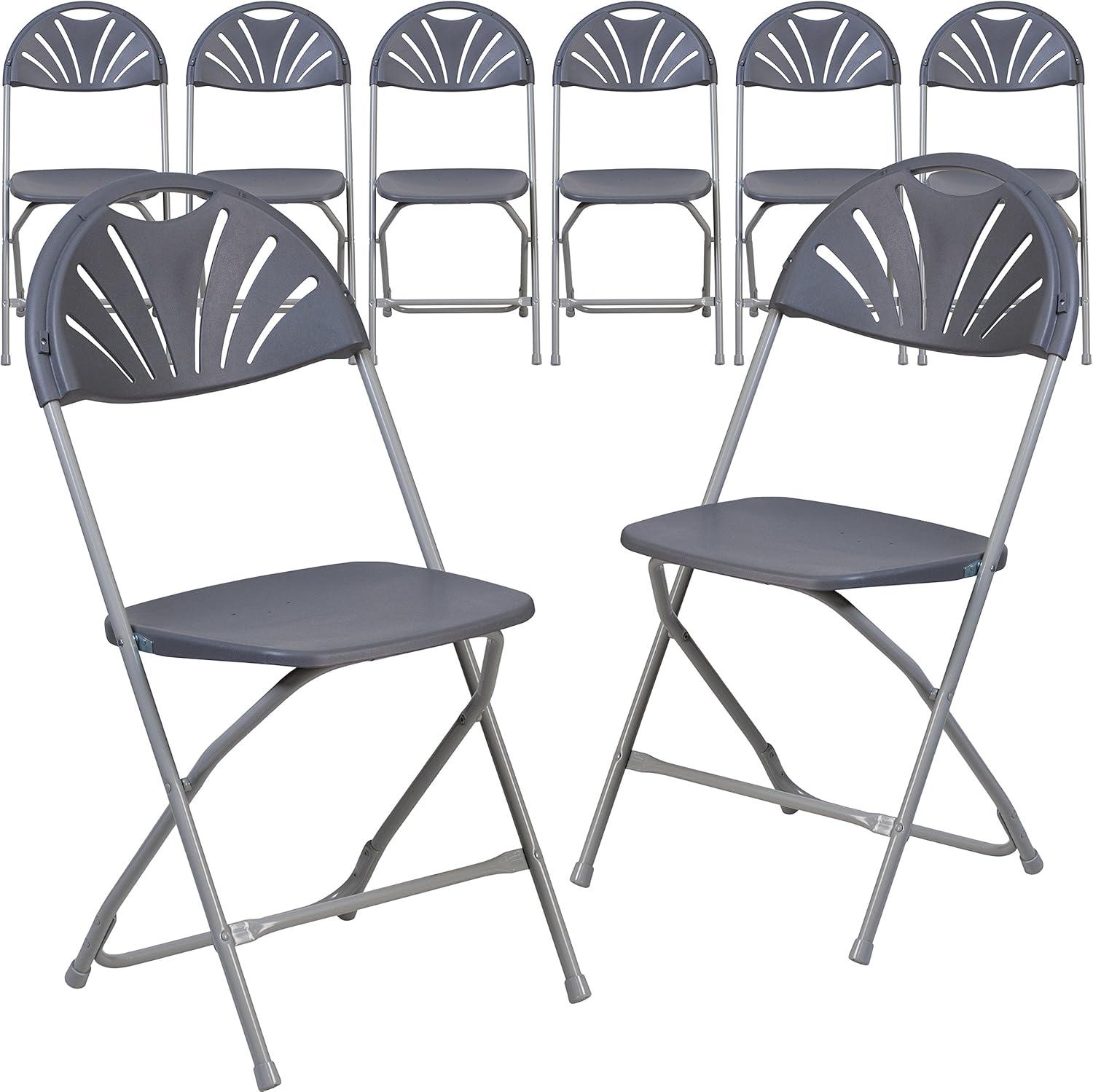 Joaquin Plastic Fan Back Folding Event Chairs with Carrying Handles