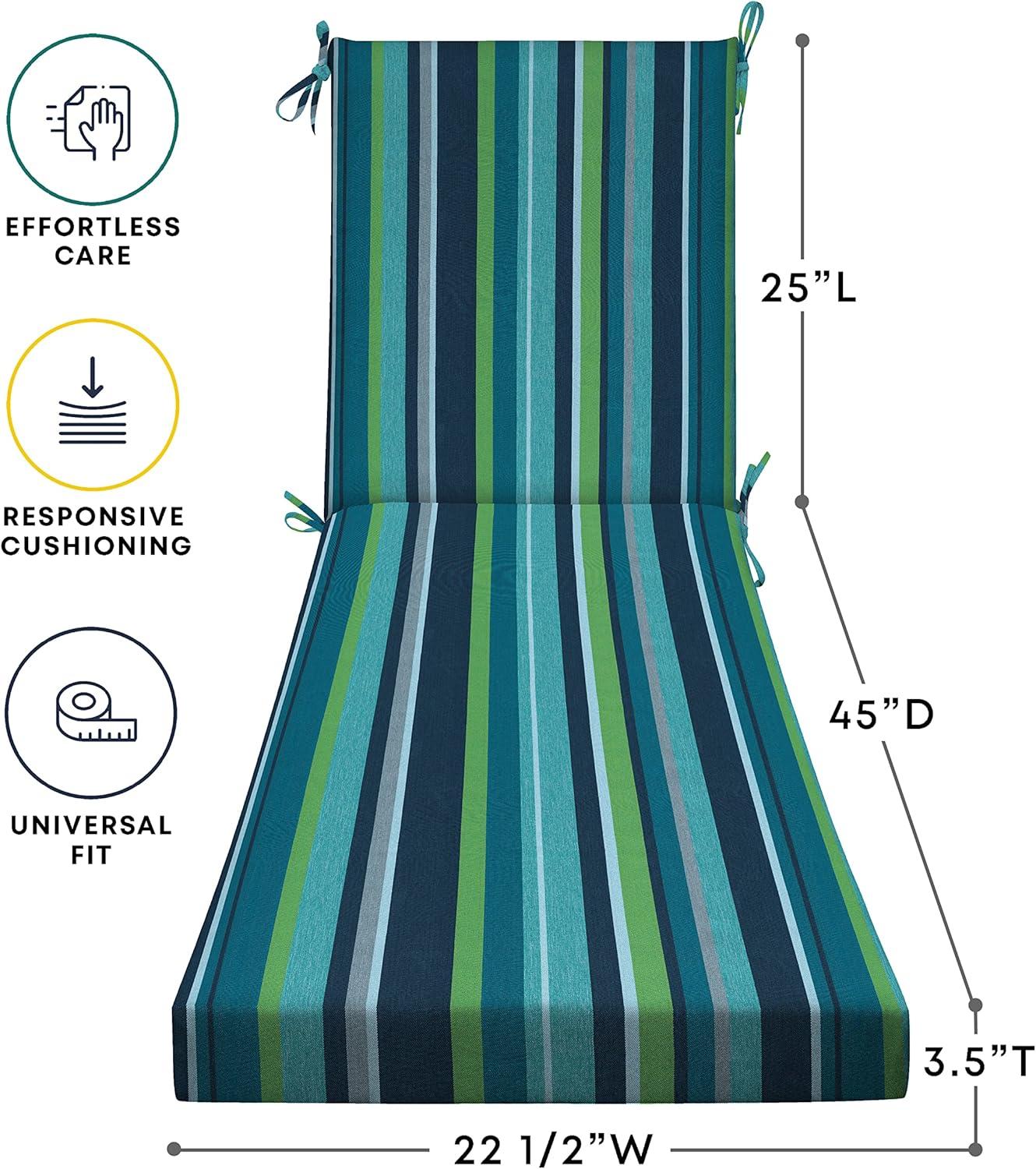 Honeycomb Outdoor Chaise Lounge Cushion - Stripe Poolside