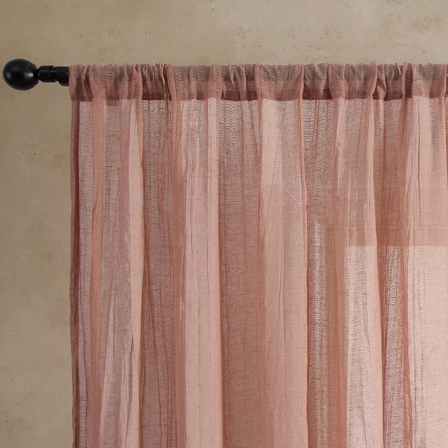 Solid Semi-Sheer Curtain Panels (Set of 2)