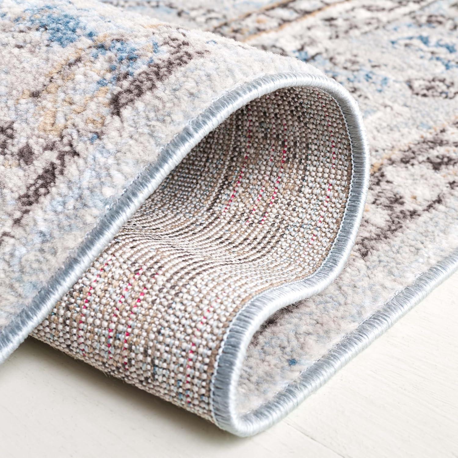 Isabella ISA936 Power Loomed Area Rug - Light Blue/Cream - 8'x10' - Safavieh