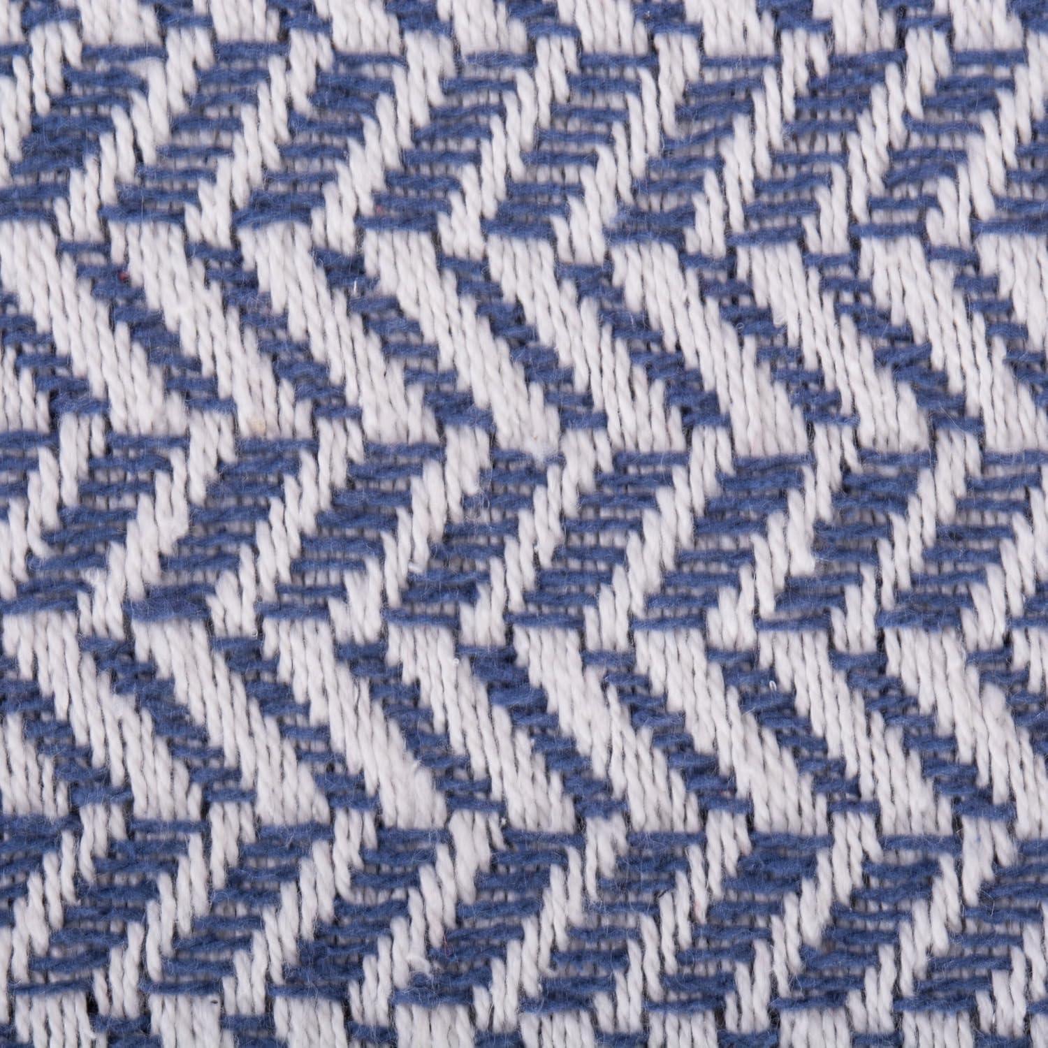 French Blue Herringbone Chevron Throw