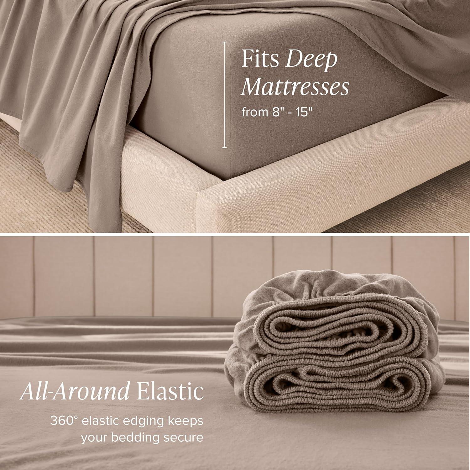 Bare Home Organic 100% Cotton Flannel Sheet Set