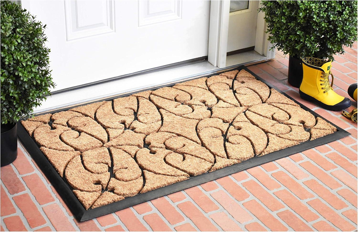 Elegant Coir and Rubber 24" x 36" Outdoor Doormat