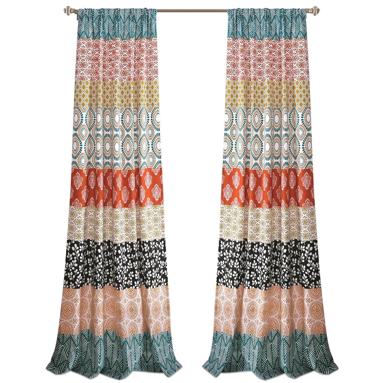 Lush Decor Bohemian Stripe Window Curtain Panels Set