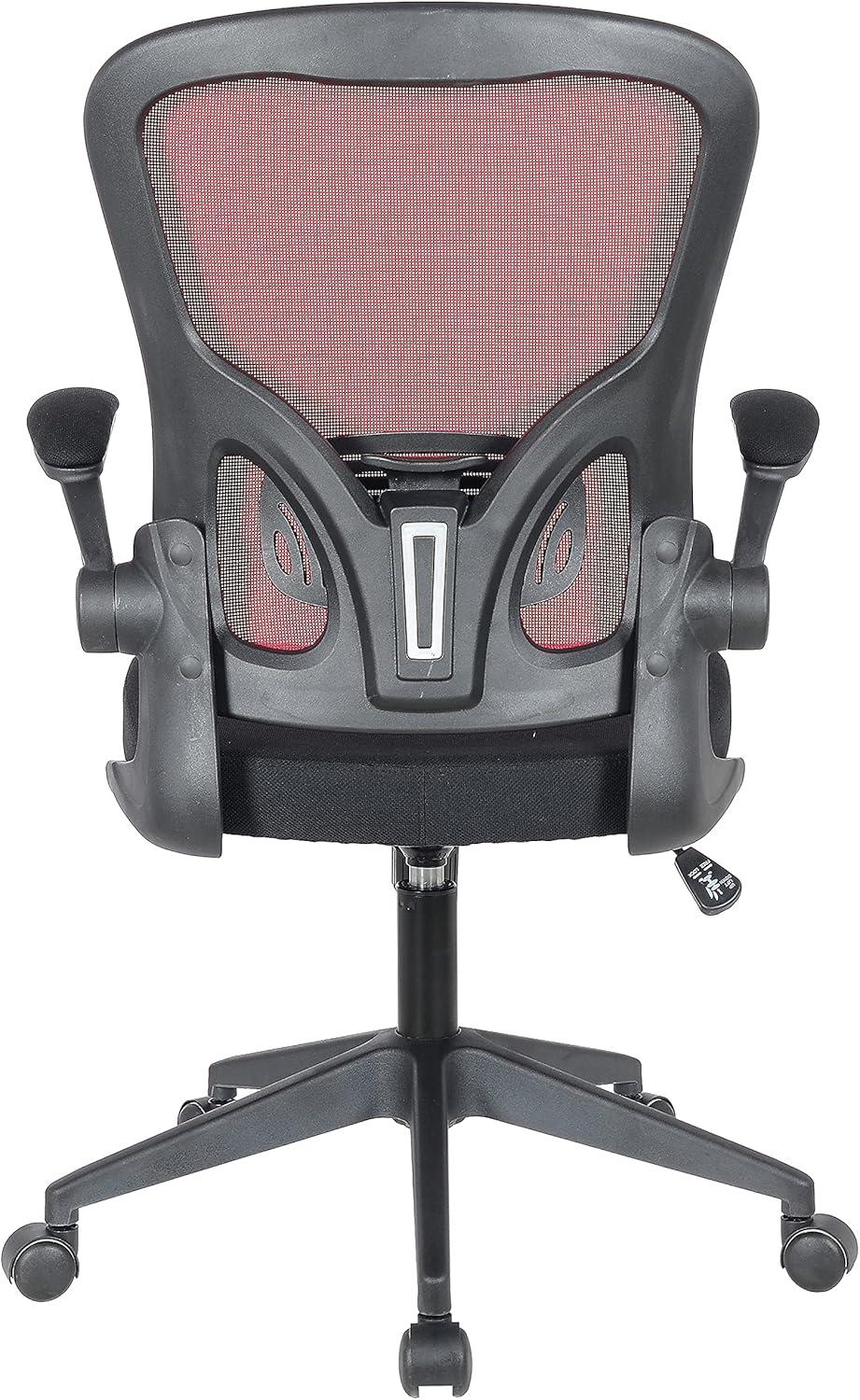 LeisureMod Newton Single Ergonomic Mesh Lumbar Support Adjustable Height Swivel Office Chair