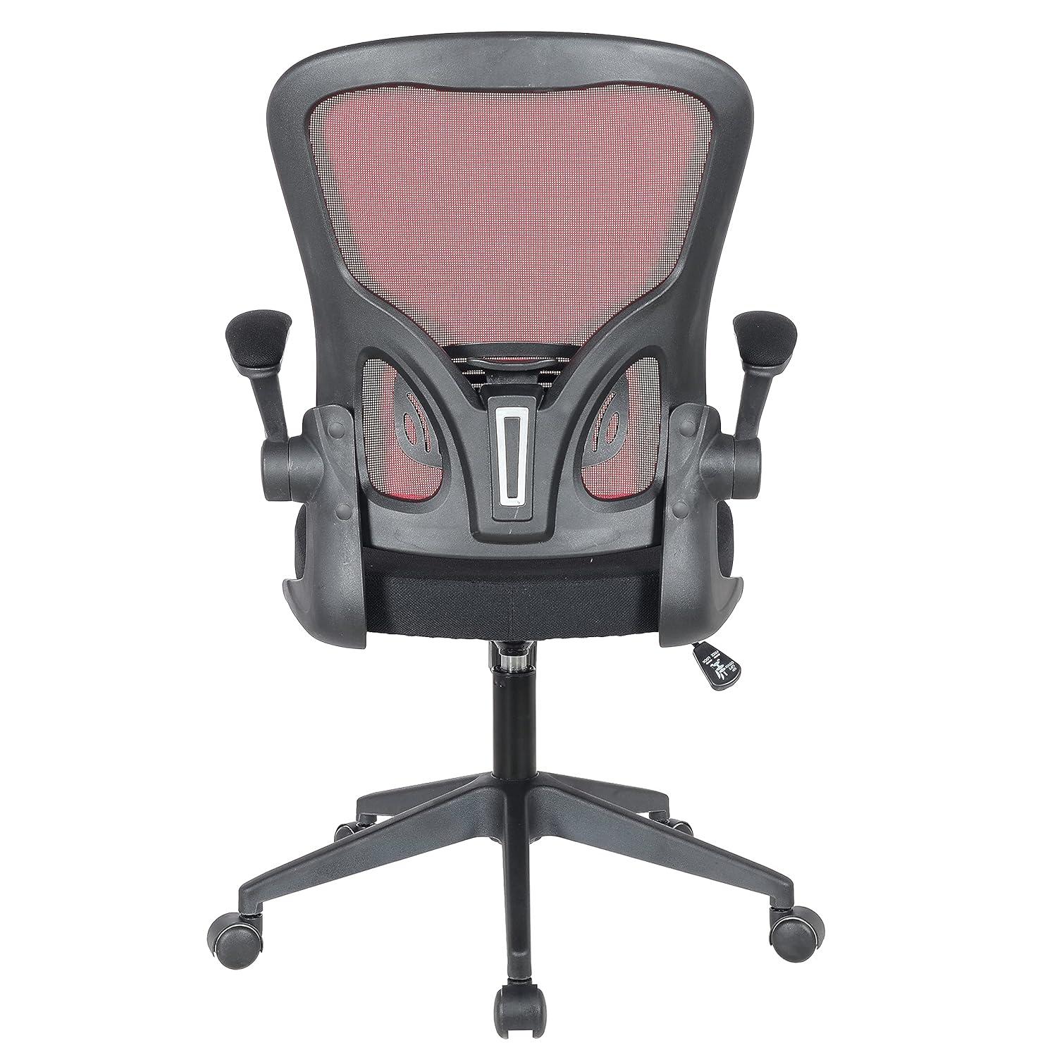 LeisureMod Newton Single Ergonomic Mesh Lumbar Support Adjustable Height Swivel Office Chair