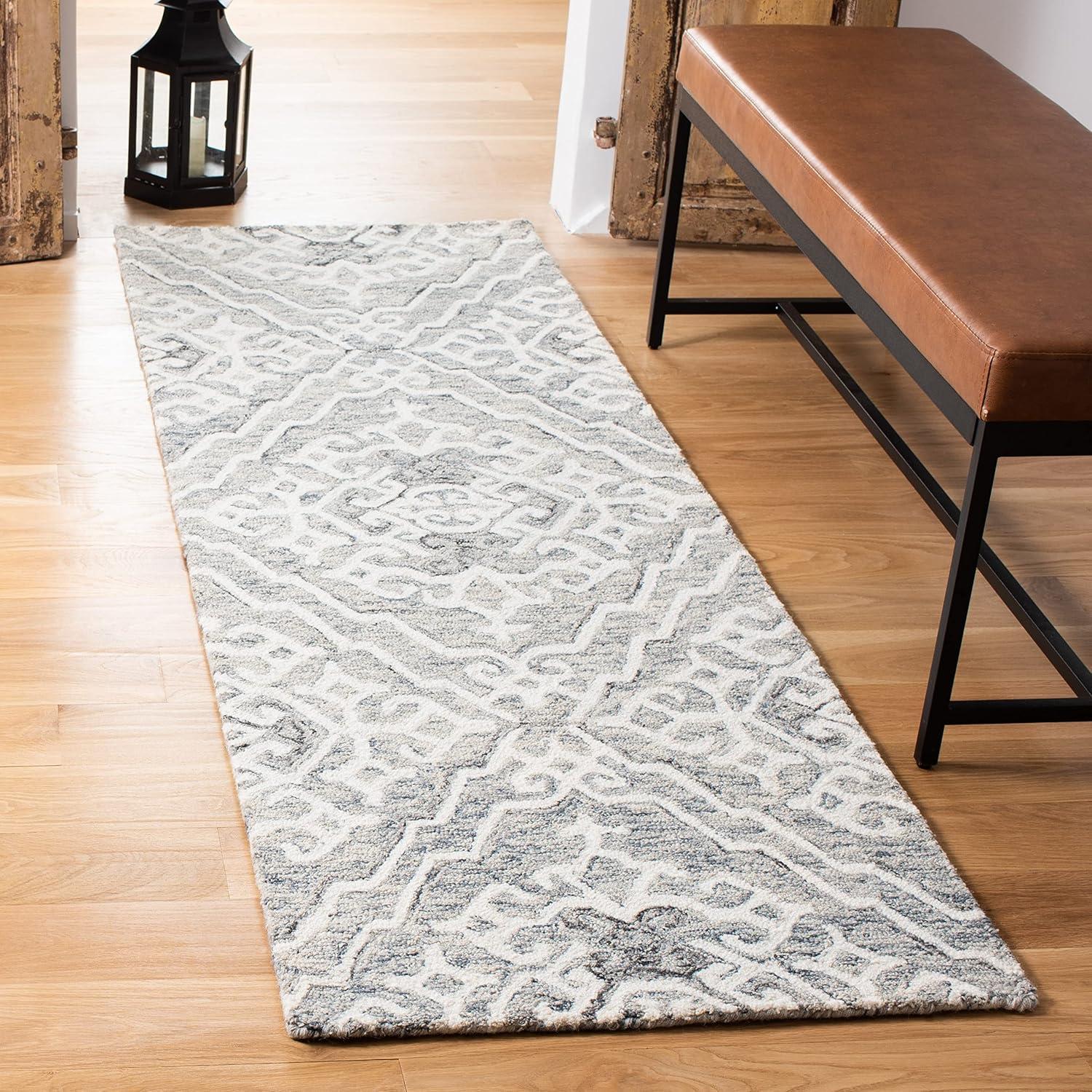 Elegant Gray Hand-Tufted Wool Area Rug 4' x 6'