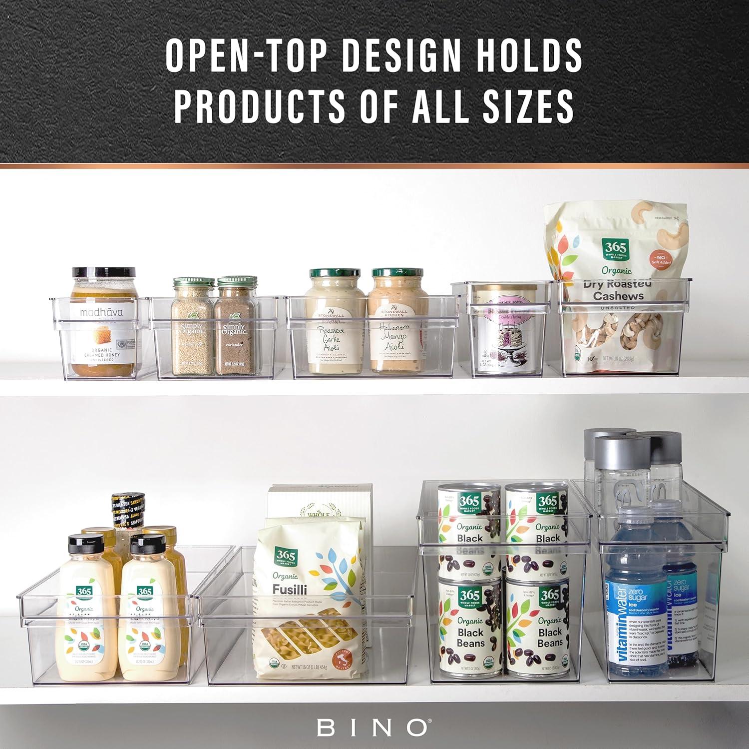 MAXAYA Bino | Plastic Storage Bins, Small | The Handler Collection | Multipurpose Organizer Bins | Kitchen Pantry Organizers And Storage | Clear Containers For Organizing Home | Freezer Organizer