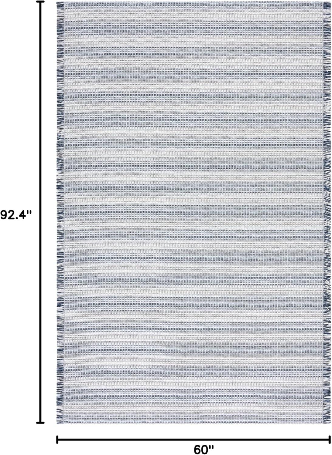 Augustine AGT501 Machine Made Indoor Area Rug - Ivory/Navy - 5'x7'-7" - Safavieh