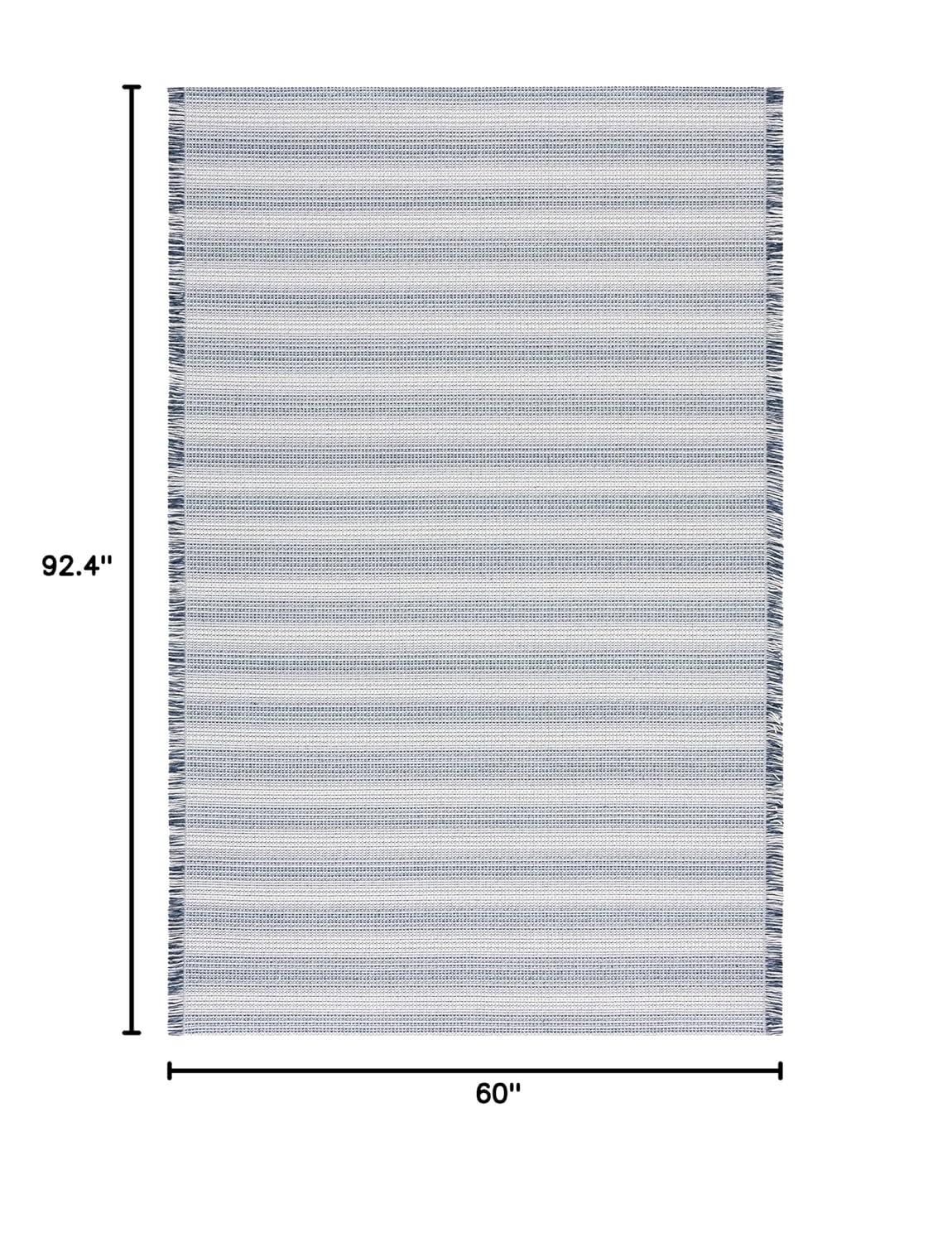 Augustine AGT501 Machine Made Indoor Area Rug - Ivory/Navy - 5'x7'-7" - Safavieh