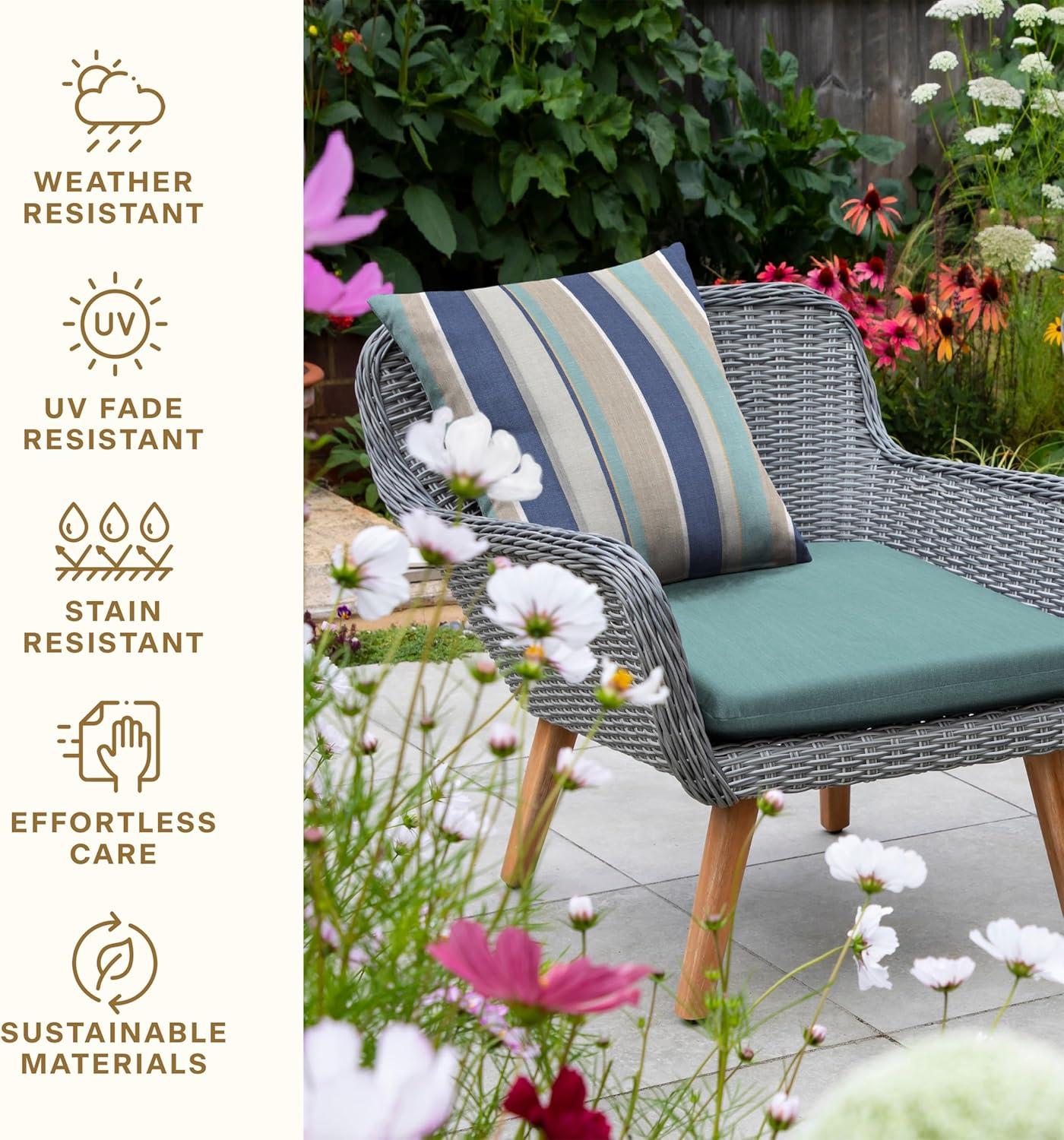 Honeycomb Outdoor Universal Seat Cushion (2-Pack) - Textured Solid Coastal Blue
