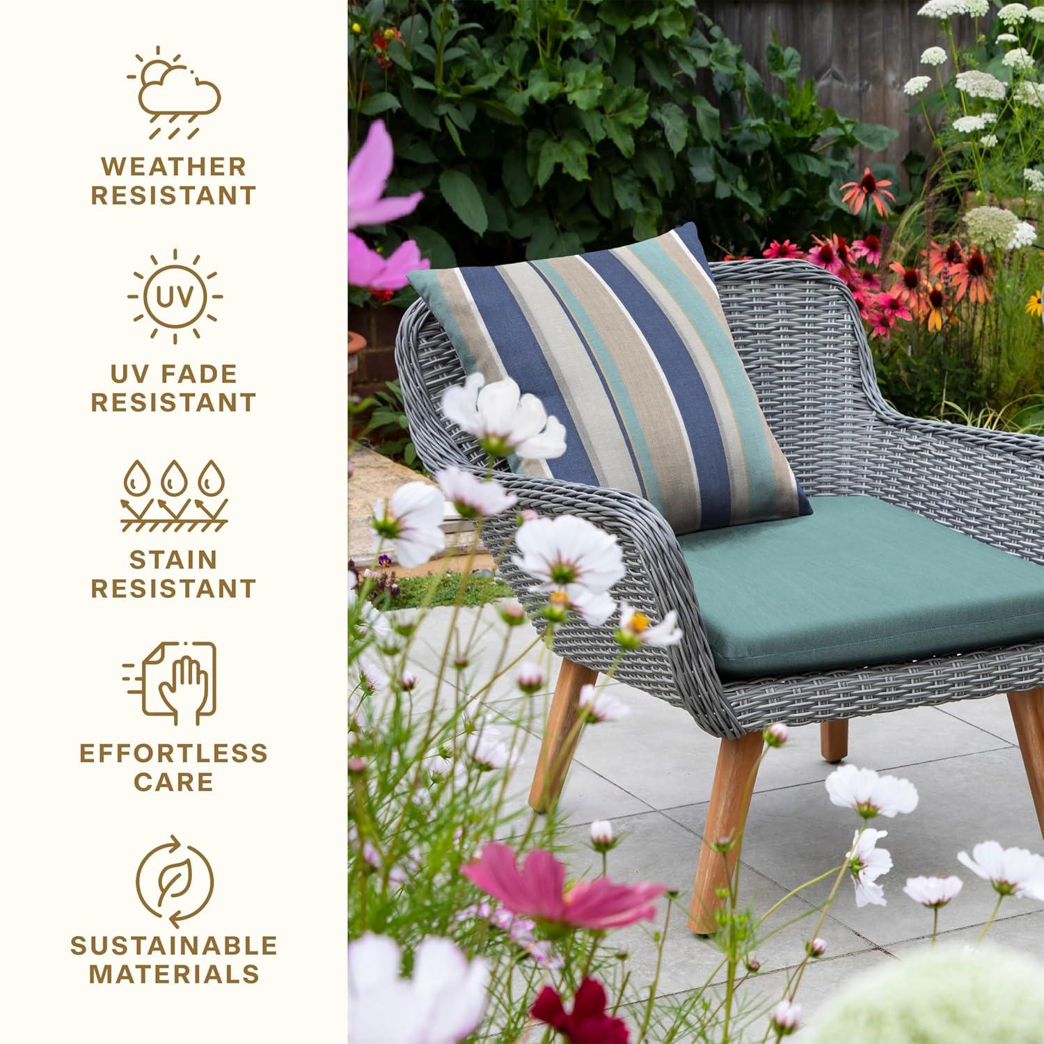 Honeycomb Outdoor Universal Seat Cushion (2-Pack) - Textured Solid Coastal Blue