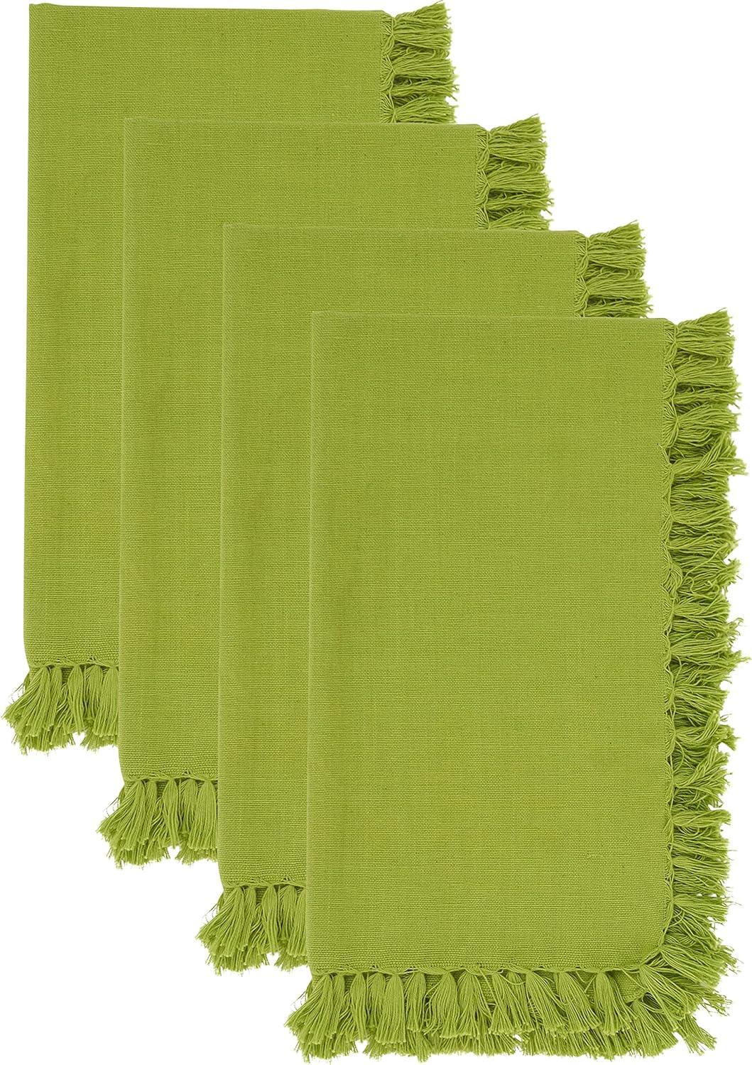 Saro Lifestyle Fringed Design Napkin, 20" Square (Set of 4)