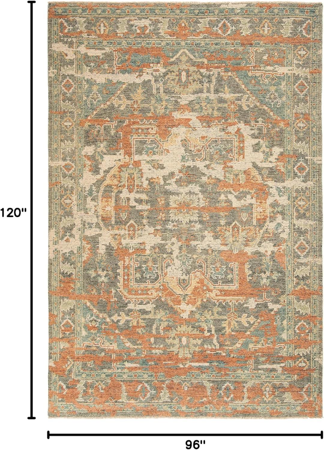 Izmir IZM101 Hand Knotted Wool Area Rug - Rust/Taupe- 8' X 10' - Safavieh.