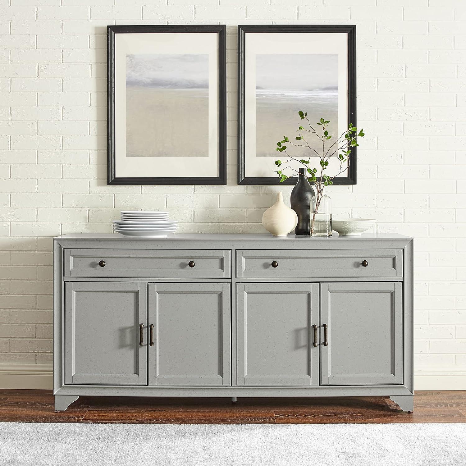 Tara Distressed Gray 61'' MDF Wood Sideboard