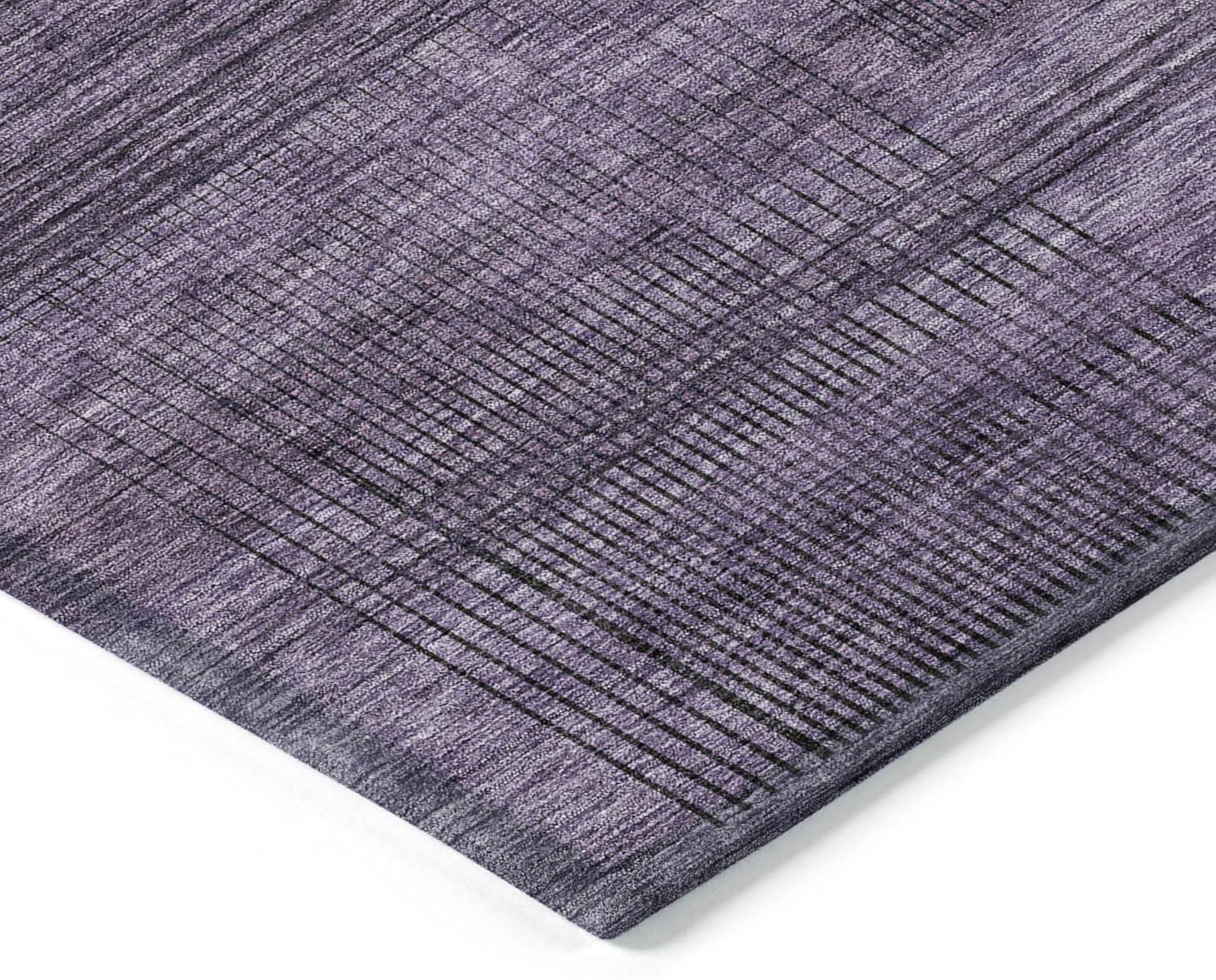 Plum Flat Woven Synthetic Indoor/Outdoor Washable Rug