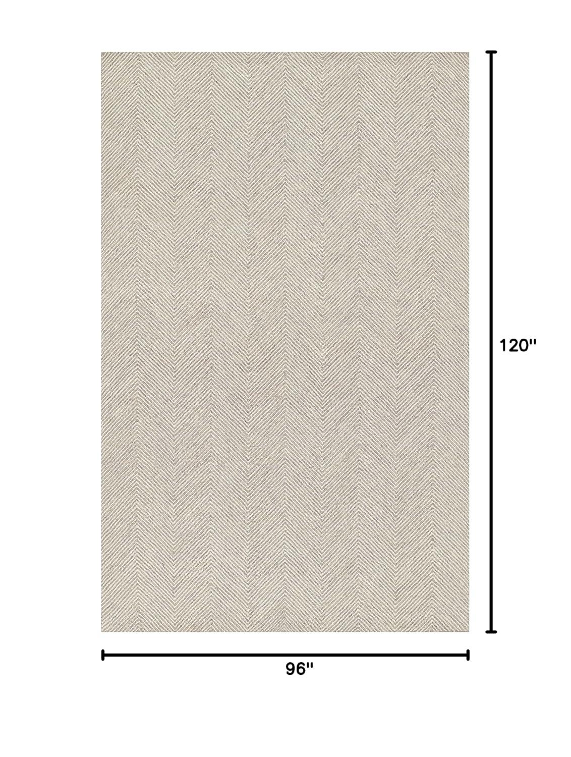 Wheaton Chevron Handmade Tufted Wool Taupe Area Rug