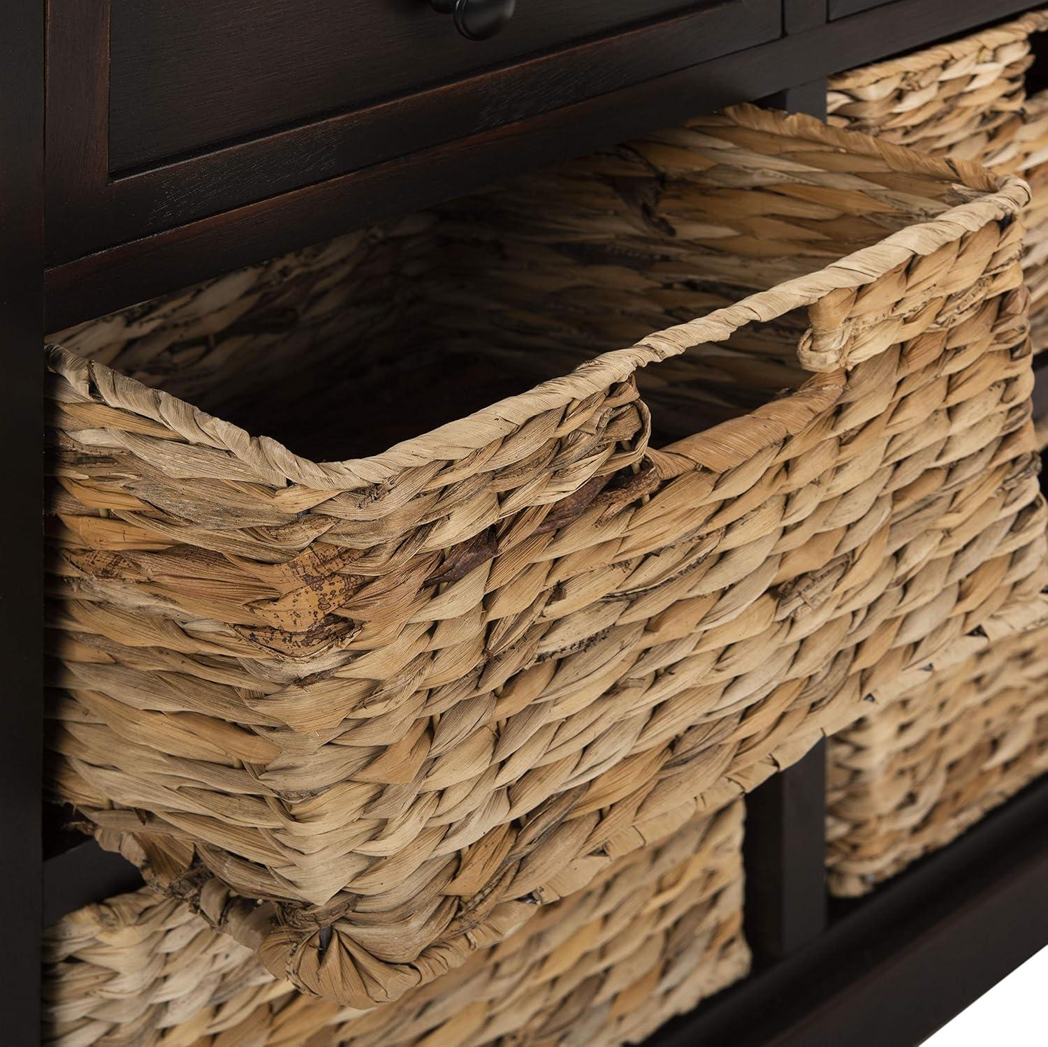Herman Storage Unit with Wicker Baskets - Red - Safavieh.