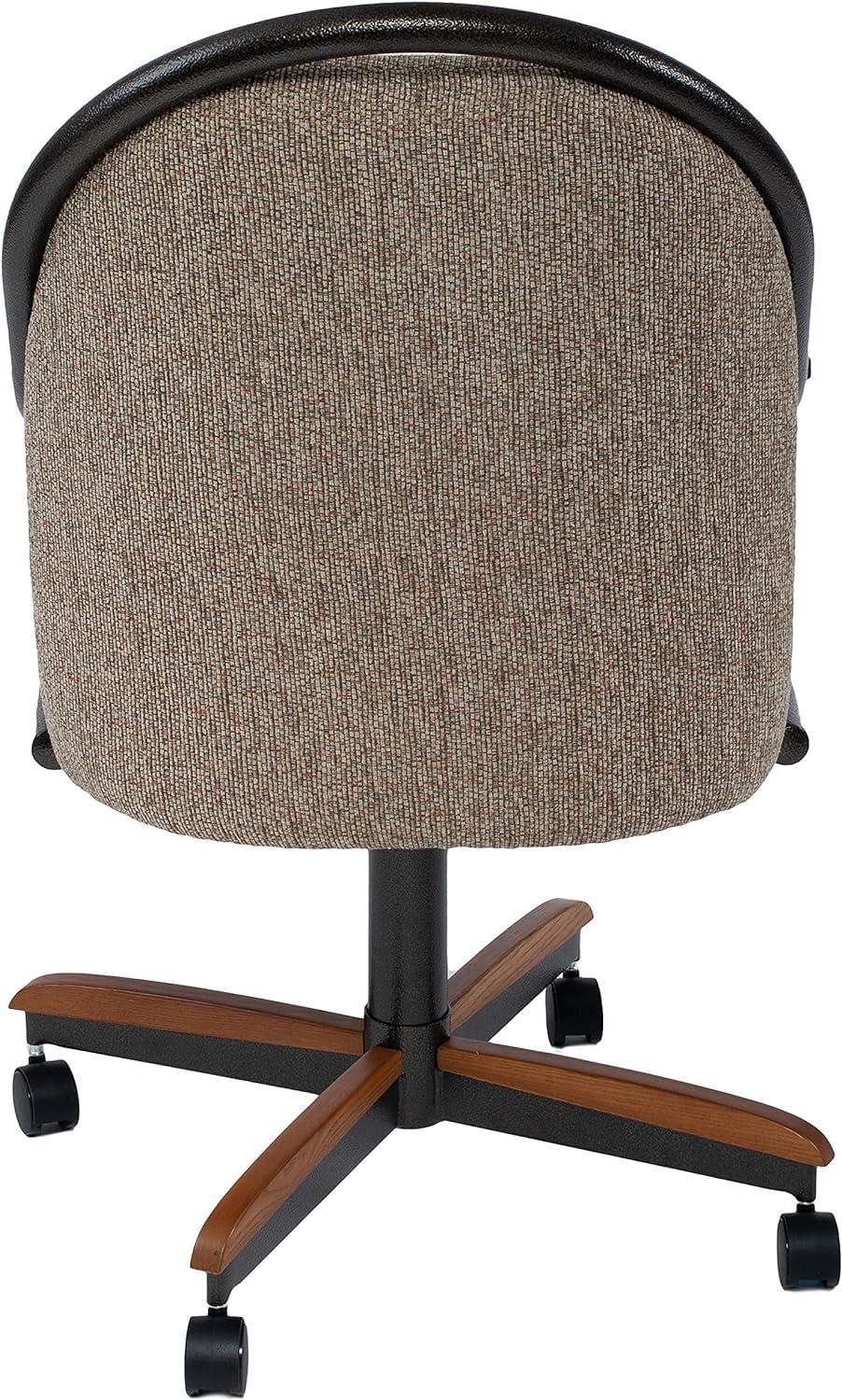 AW Furniture Casual Dining Barell Swivel and Tilt Rolling Dining Chair - 38"Hx221/2"Wx22"D - 38"Hx24"Wx22"D