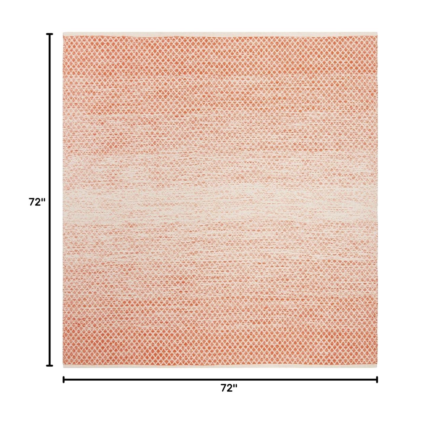 Montauk MTK601 Hand Woven Indoor Area Rug - Orange/Ivory - 6'x6' - Safavieh