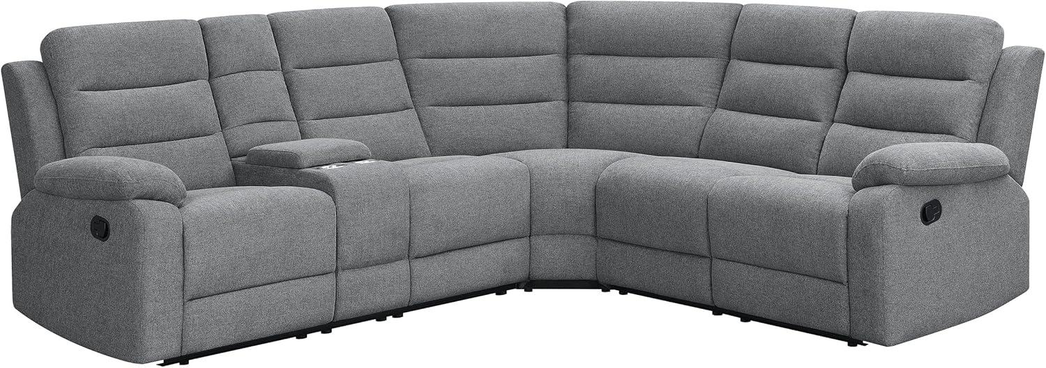 David 3-piece Upholstered Motion Sectional with Pillow Arms Smoke