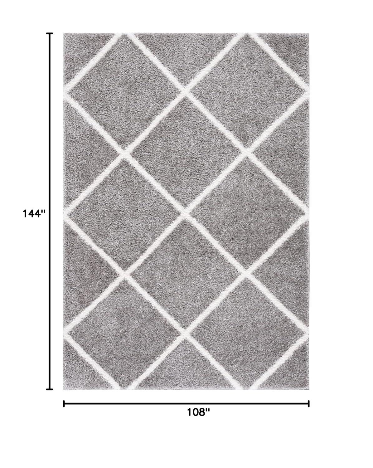 Tahoe Shag THO676 Power Loomed Indoor Area Rug - Grey/White - 9'x12' - Safavieh