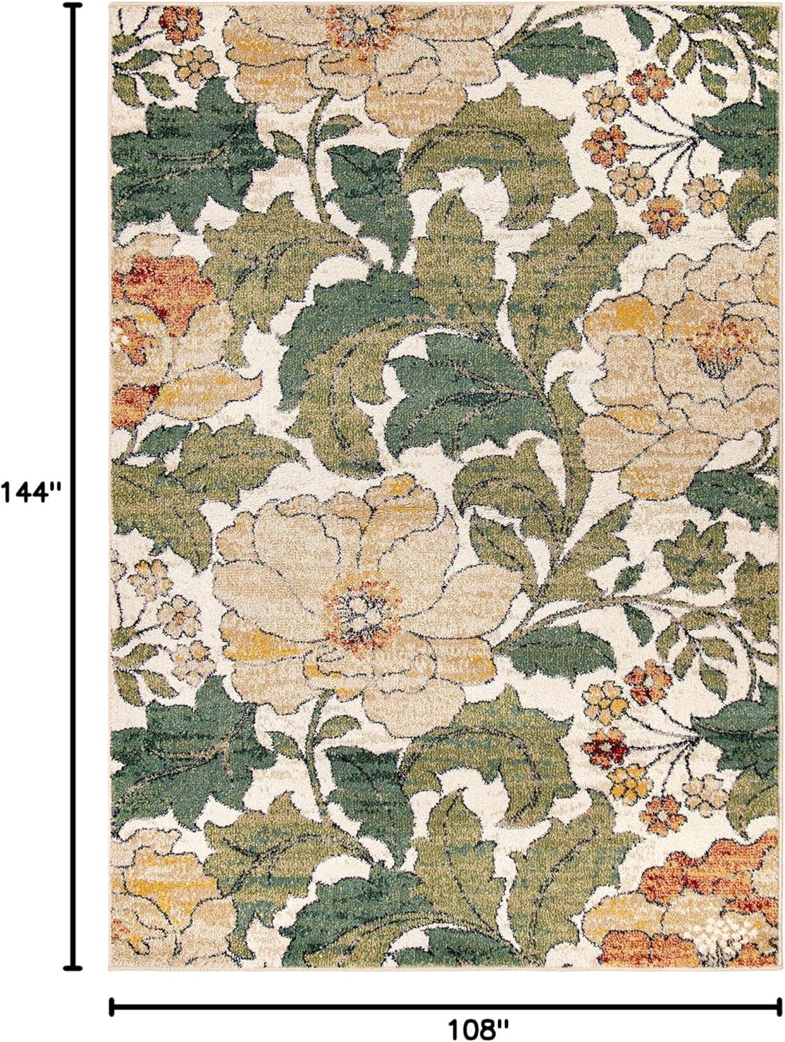 Simply Southern Cottage Jefferson Floral 9' X 12' Green Area Rug