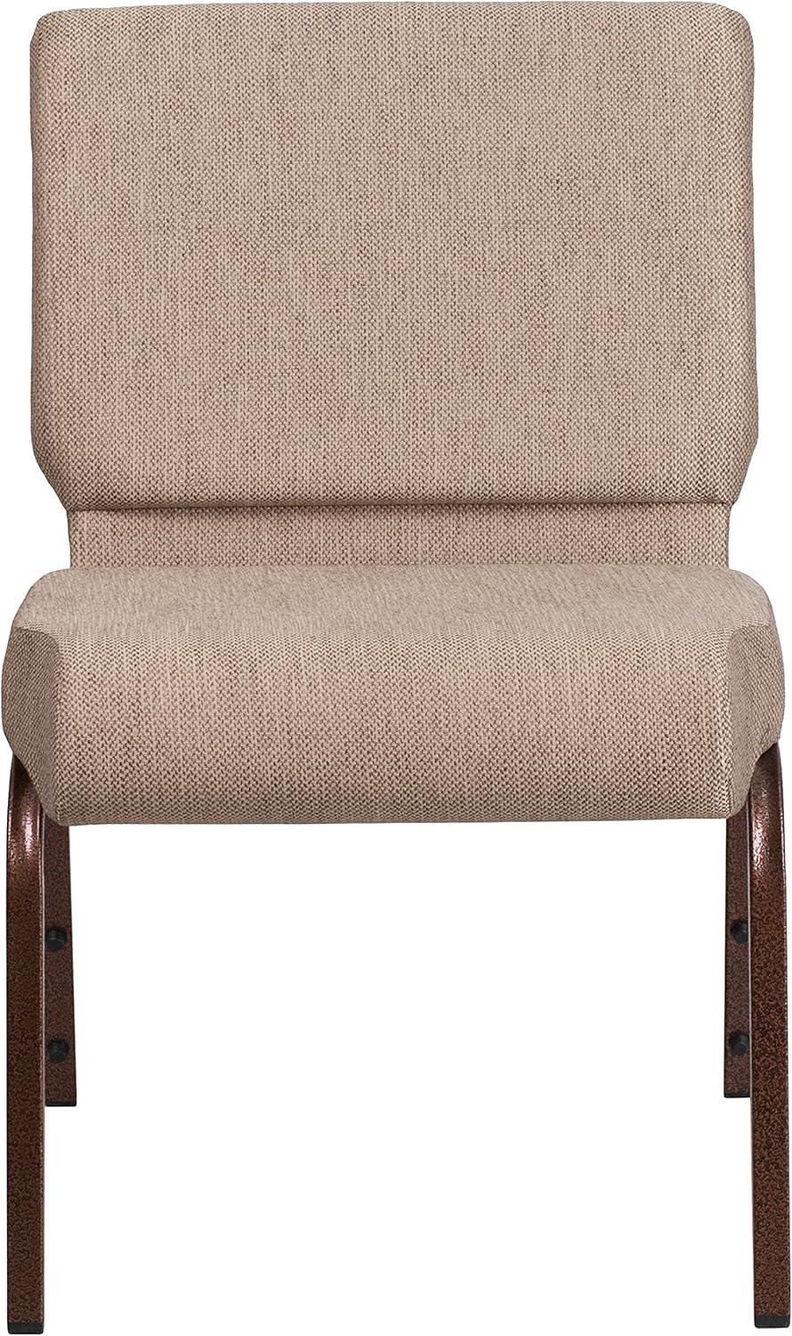 Flash Furniture HERCULES Series Fabric Church Stacking Chair Black Dot Patterned/Gold Vein Frame 4