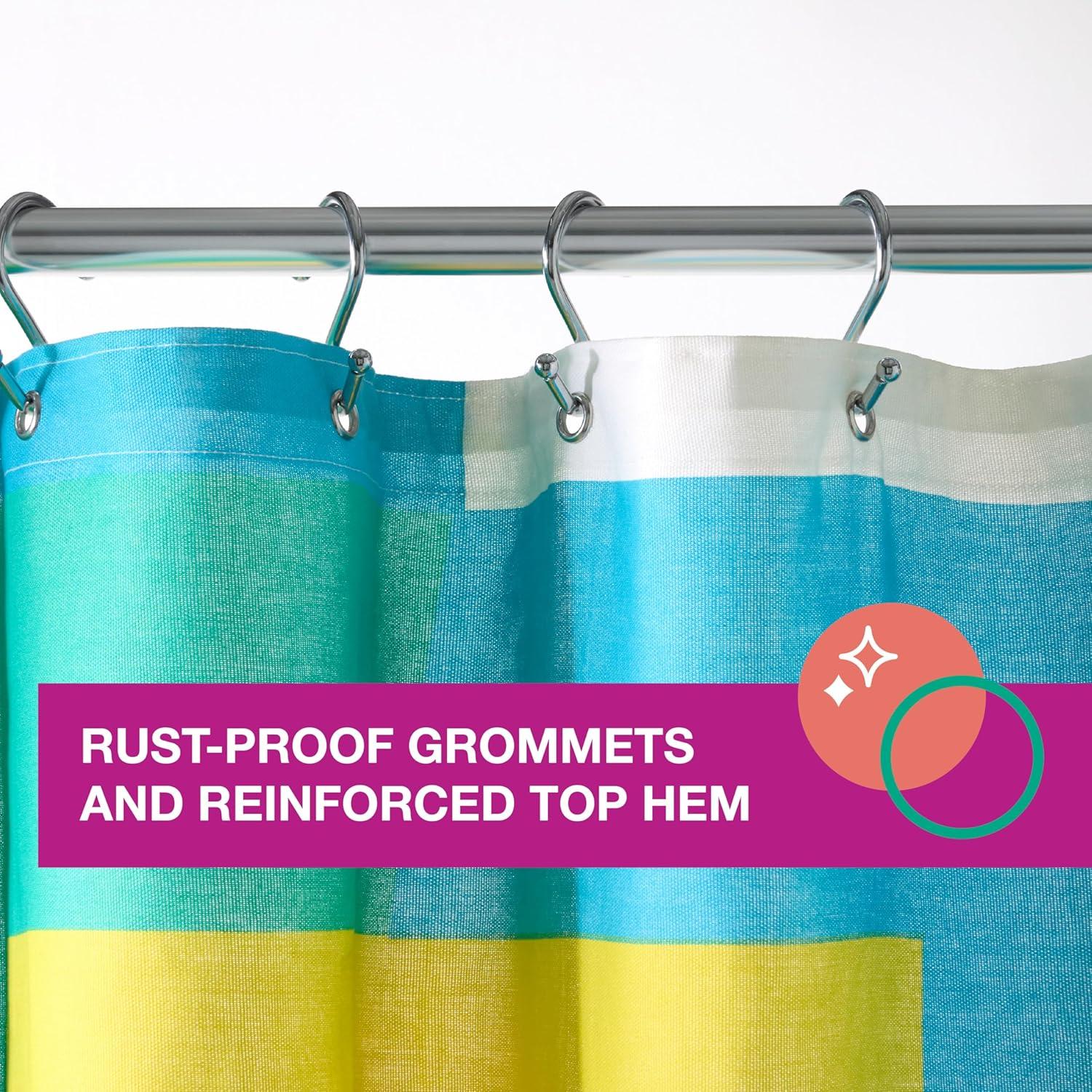 Town & Country Living TOWN & COUNTRY PLAY Lucy Mid Century Squares Fabric Shower Curtain 70"x72"