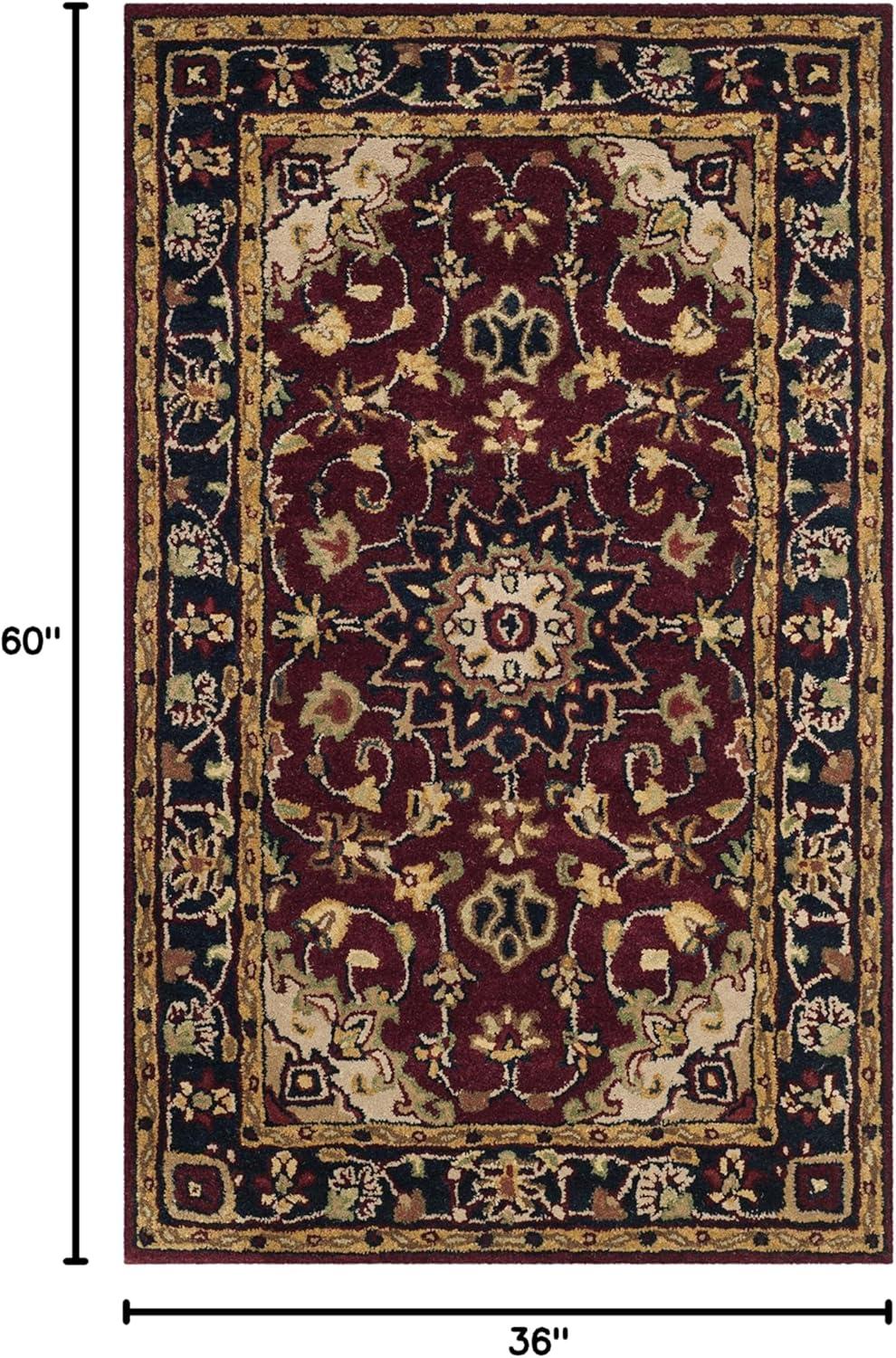 Classic CL362 Hand Tufted Accent Rug - Burgundy/Navy - 3'x5' - Safavieh.