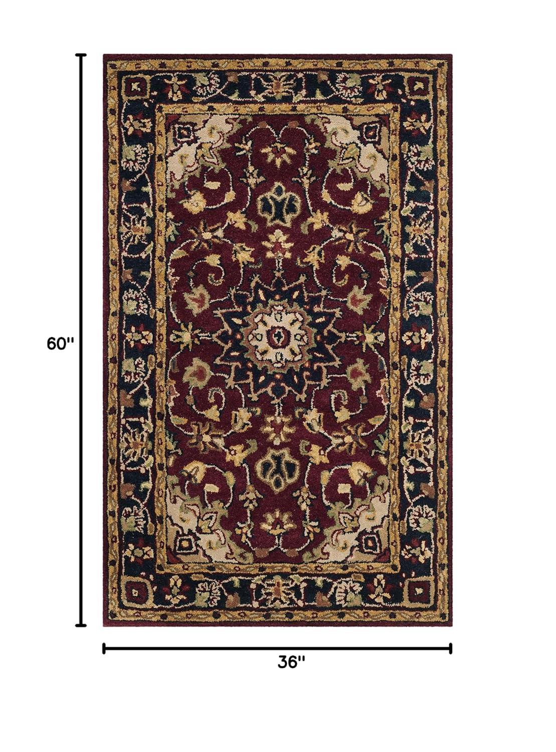 Classic CL362 Hand Tufted Accent Rug - Burgundy/Navy - 3'x5' - Safavieh.