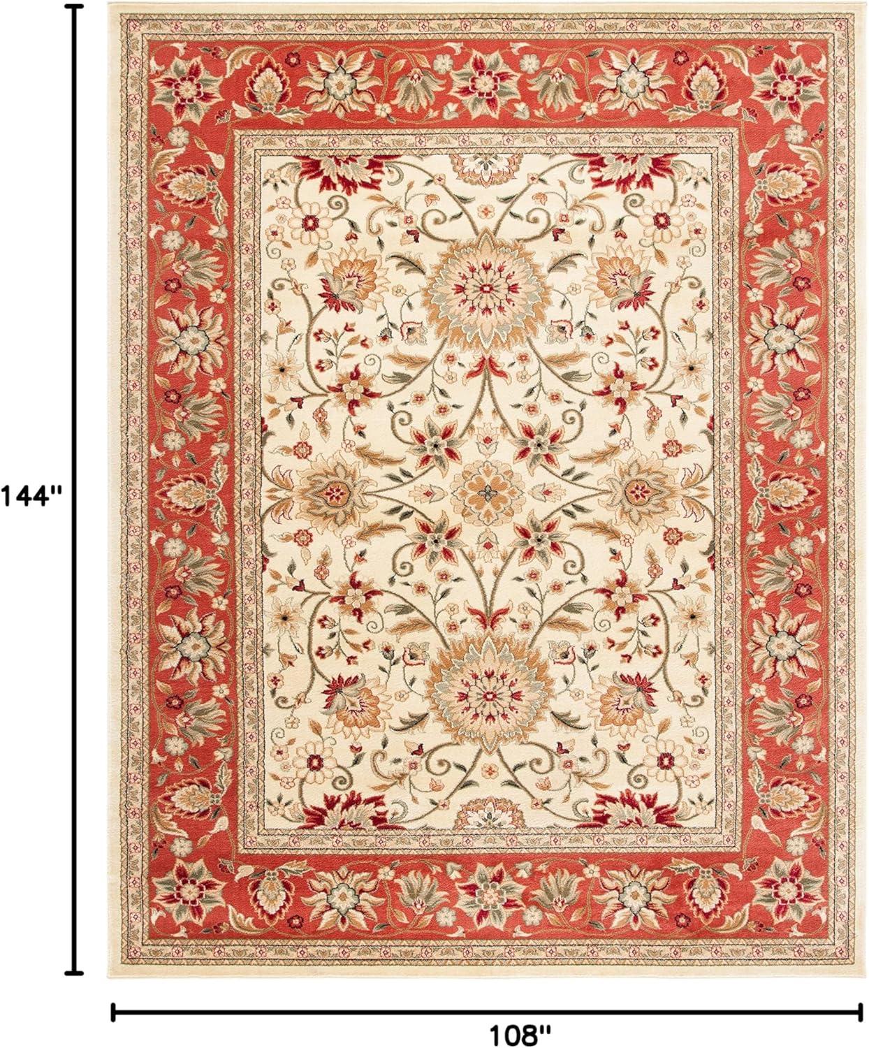 Lyndhurst LNH212 Power Loomed Area Rug - Ivory/Red - 8'9"x11'9" - Safavieh.