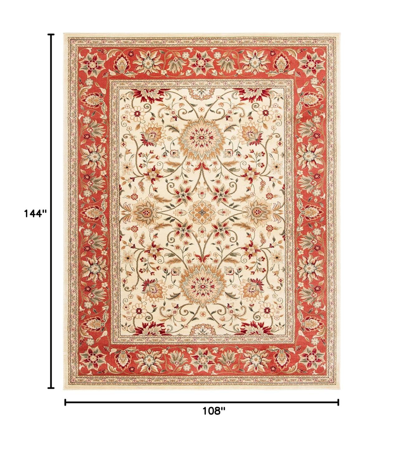 Lyndhurst LNH212 Power Loomed Area Rug - Ivory/Red - 8'9"x11'9" - Safavieh.