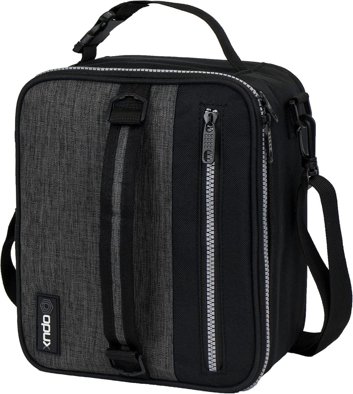 OPUX Insulated Lunch Box Men Women Adult, Compact Soft Cooler Bag Kids Boys Girls, Leakproof Small Pail Work School (Heather Charcoal, One Size)