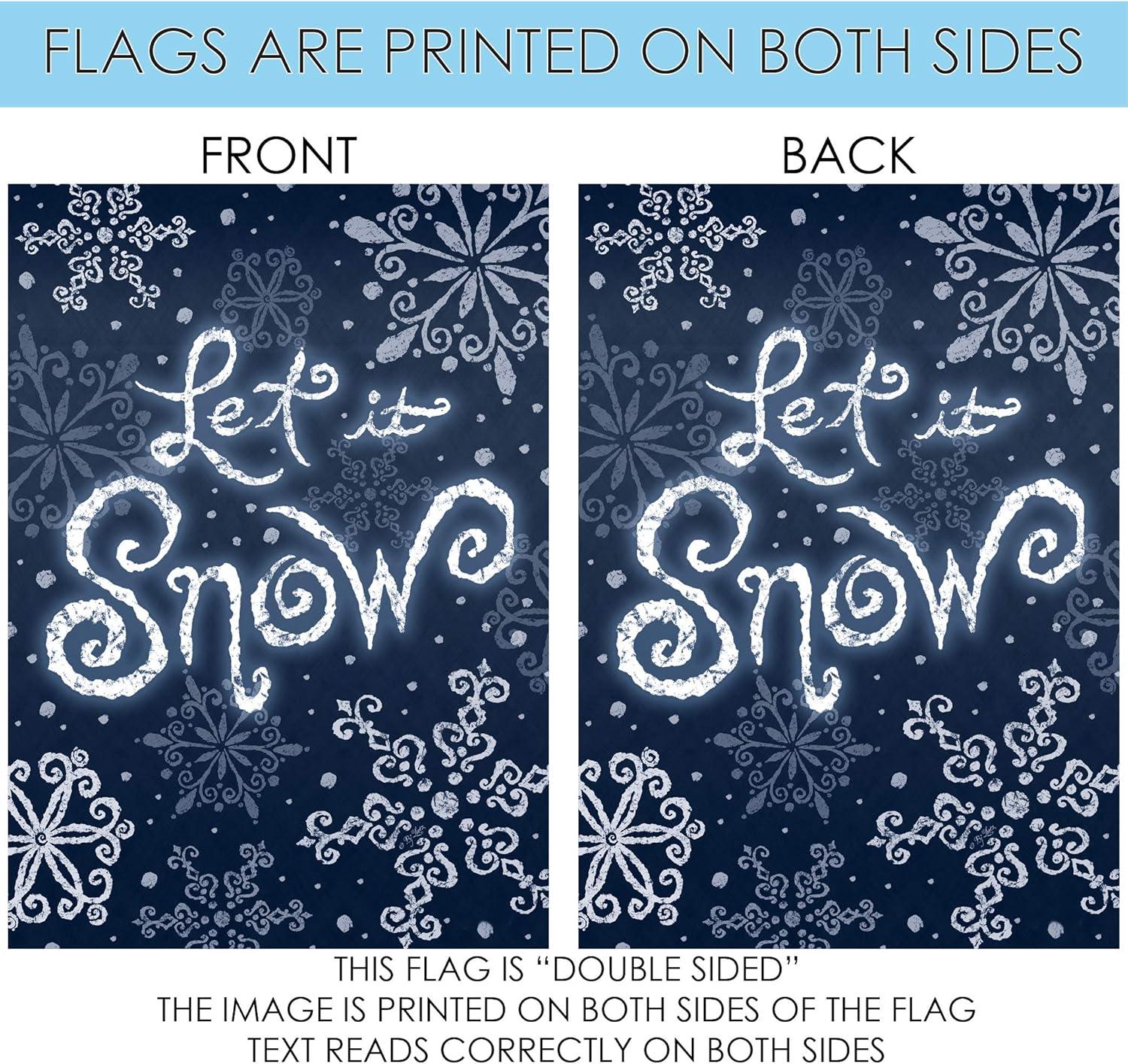 Toland Home Garden Let It Snow Winter Flag Double Sided 12x18 Inch