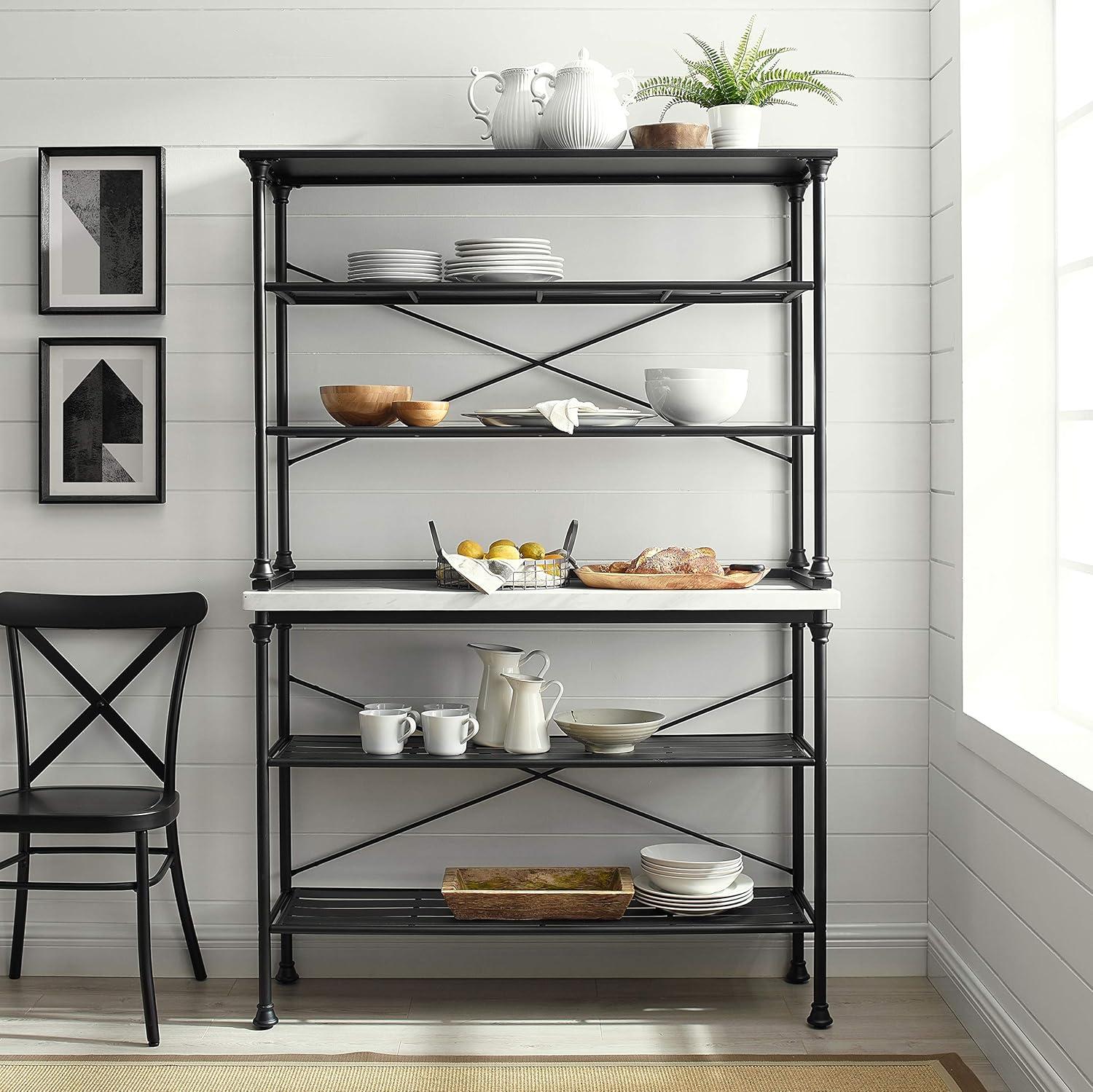 Madeleine Baker's Rack Console and Hutch Matte Black - Crosley