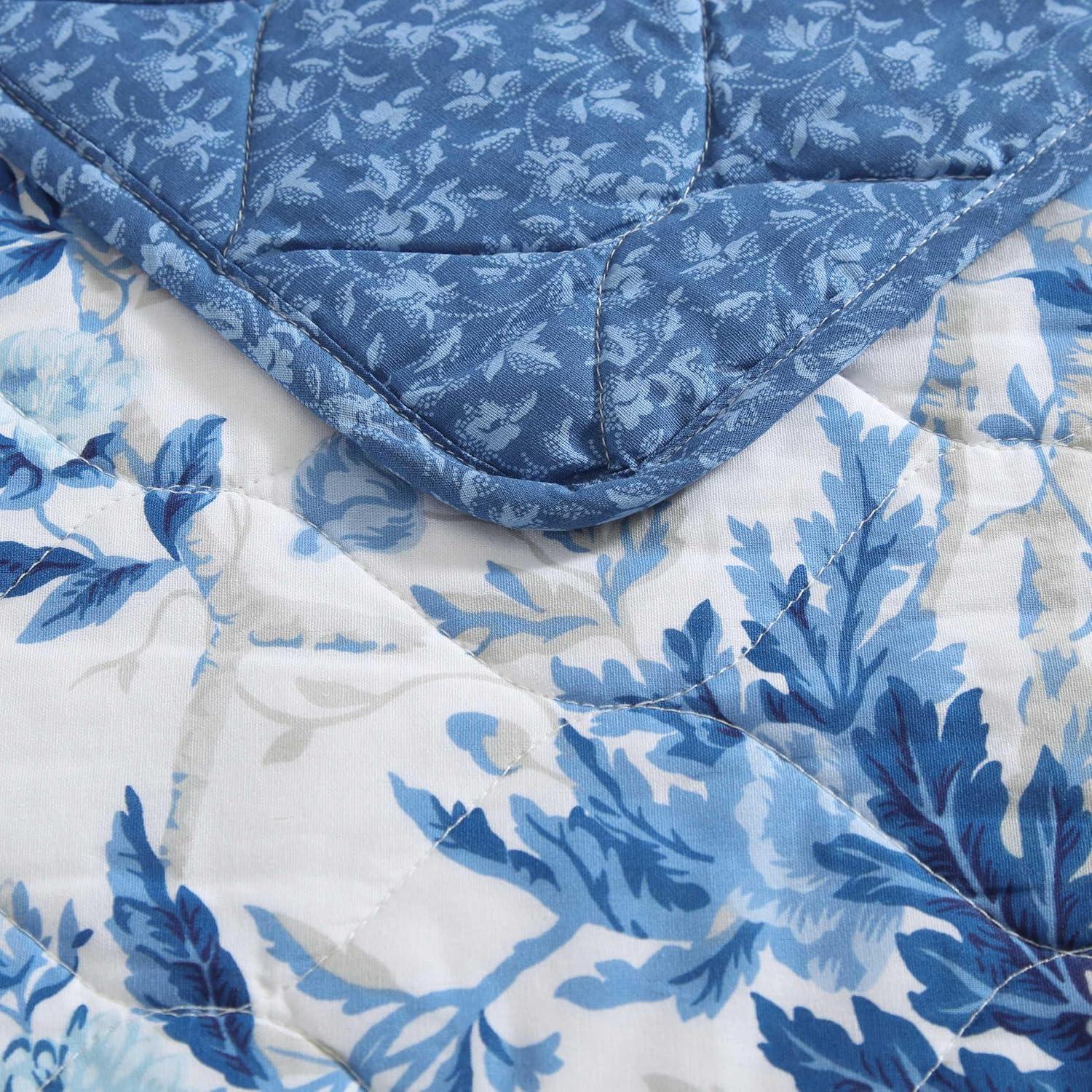 Laura Ashley Laura Ashley Breezy Floral Cotton Reversible Quilt Set