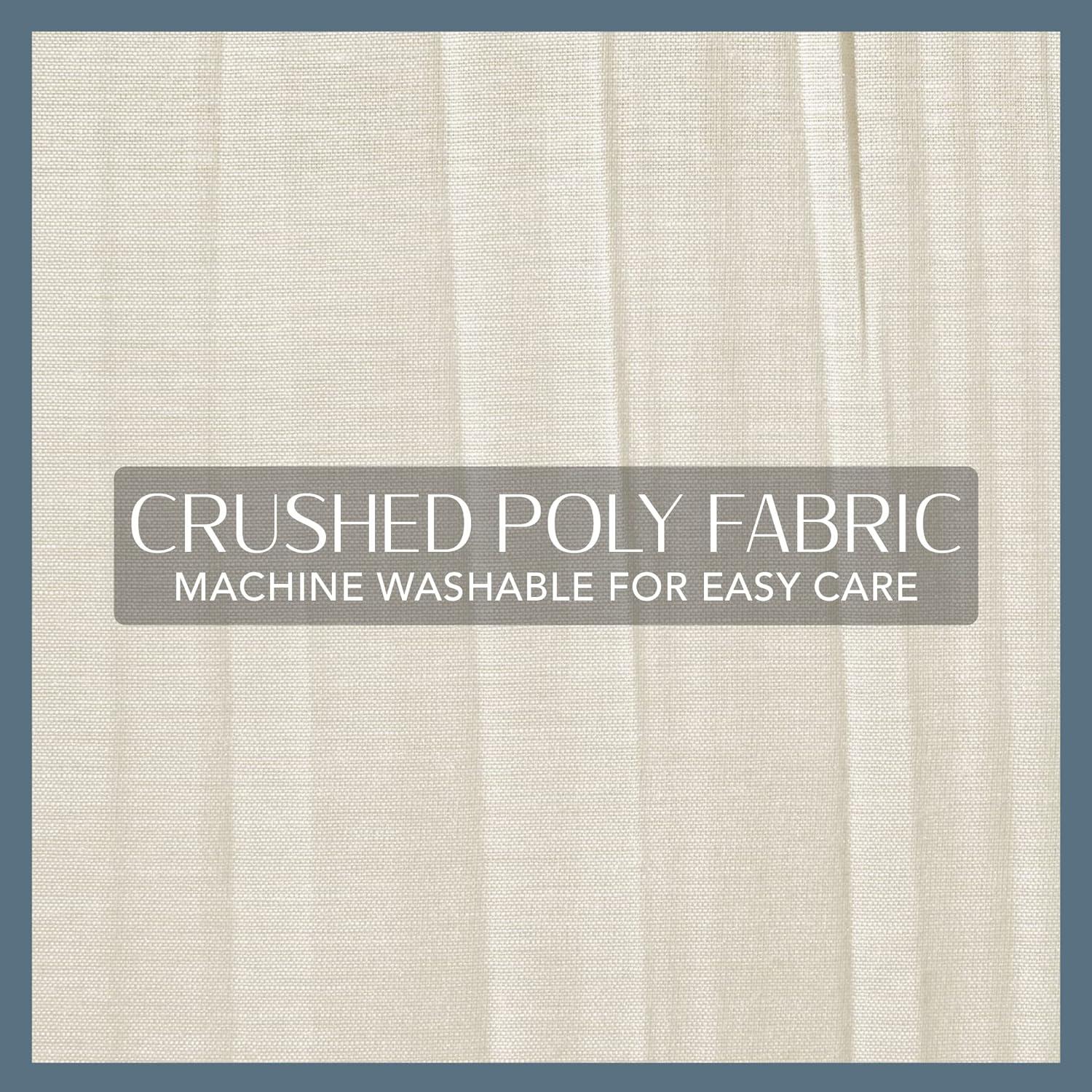 Ivory Semi-Sheer Tie Top Linen-Polyester Window Curtains