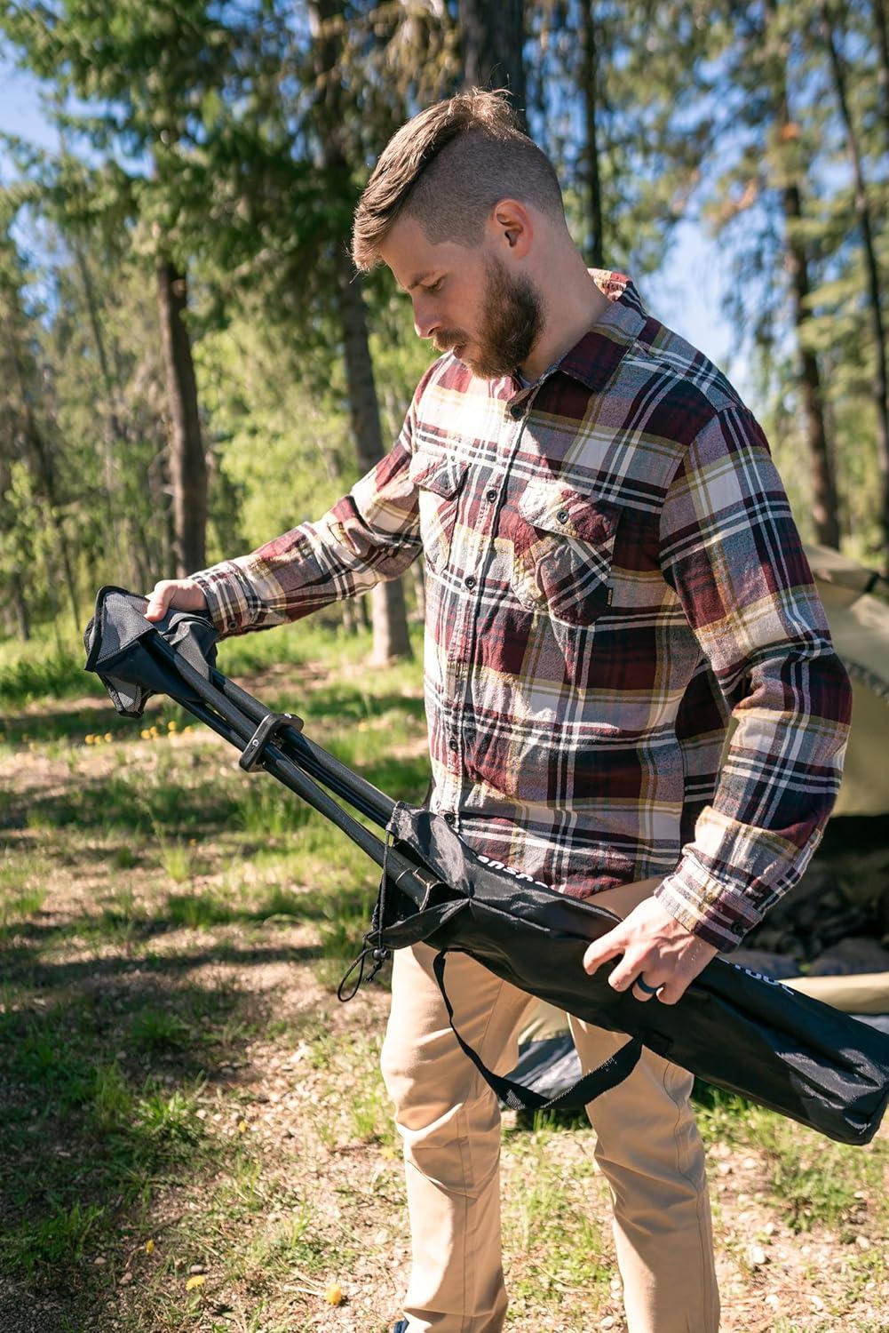 Stansport Apex Fold-up Stool Black Steel Polyester Camping Adult