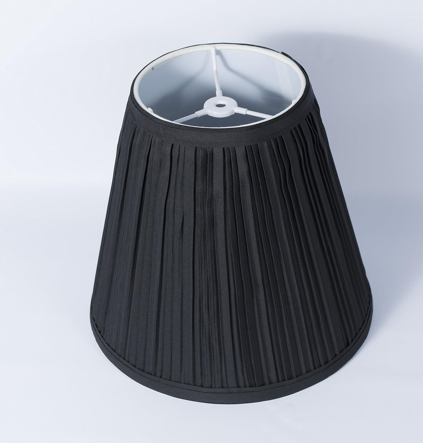 Urbanest 1101554 Black Mushroom Pleated Hardback Lamp Shades, Set of 2, 5x9x8.5 Inch (Spider)